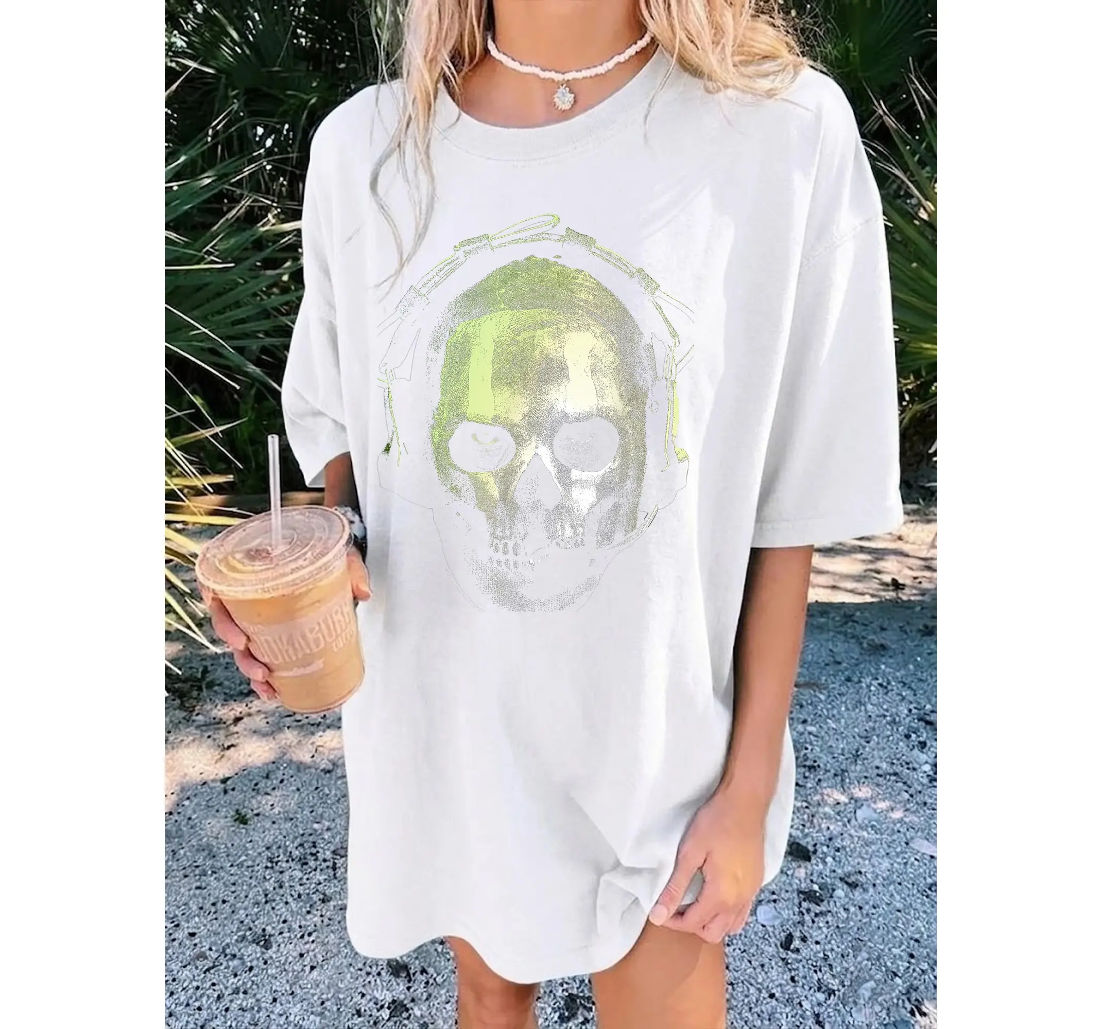 Tactical Skull Gamer Graphic Tee, Mens Video Gaming Apparel Streetwear Shirt
