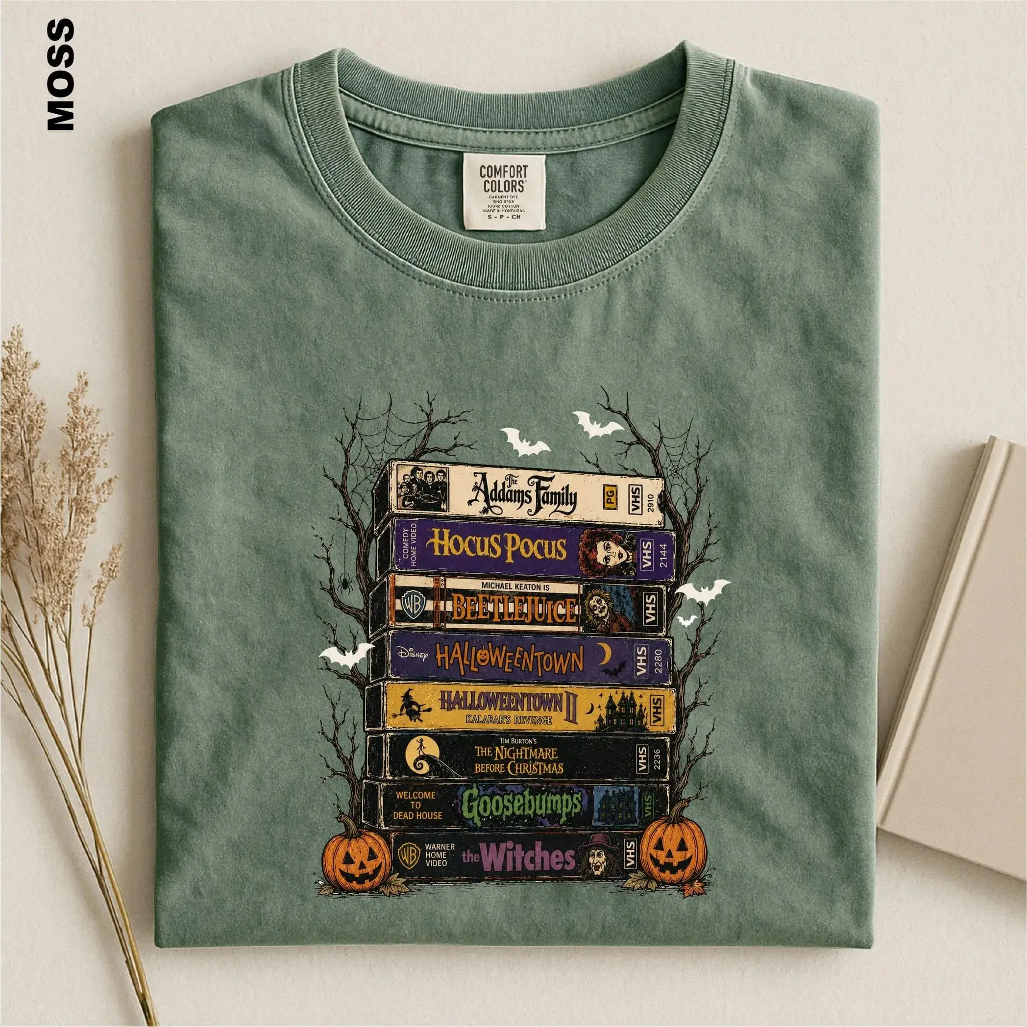 Terror in the Patch Shirt, Comfort Colors Vintage Halloween Pumpkin Skeleton Scarecrow Spooky Season Tee - photo 2