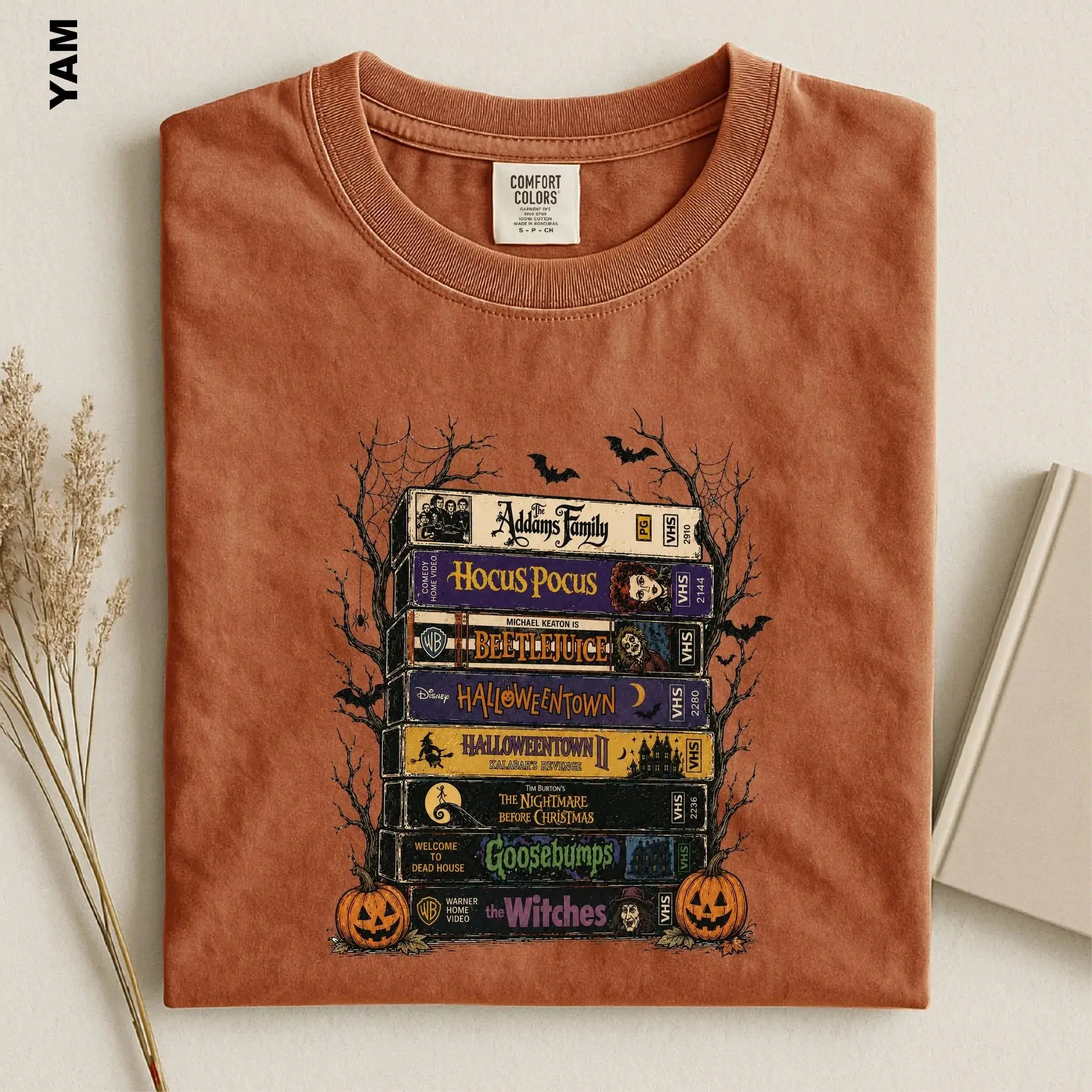 Terror in the Patch Shirt, Comfort Colors Vintage Halloween Pumpkin Skeleton Scarecrow Spooky Season Tee - photo 4