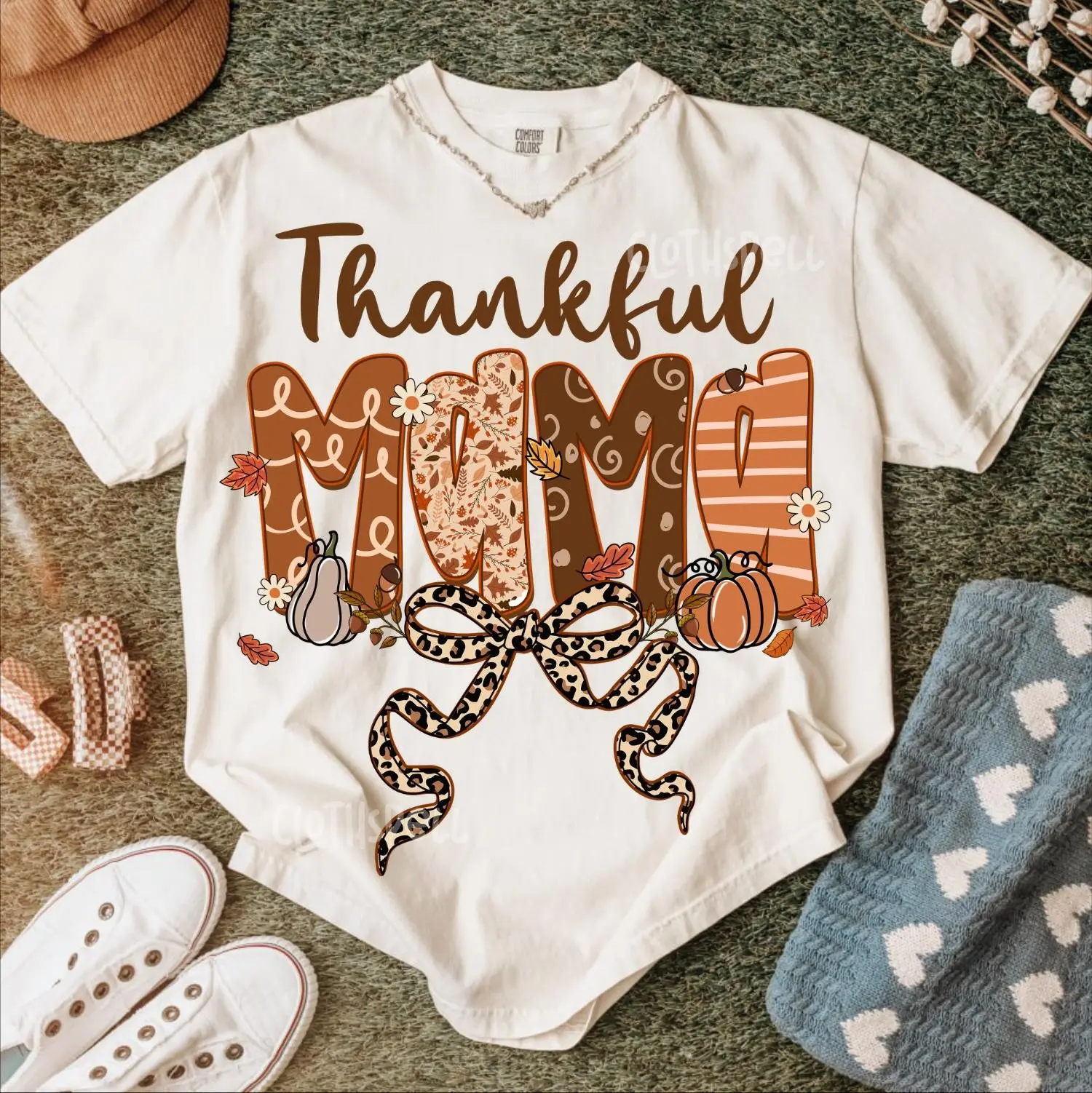 Thankful Mama Womens Hoodie - photo 4