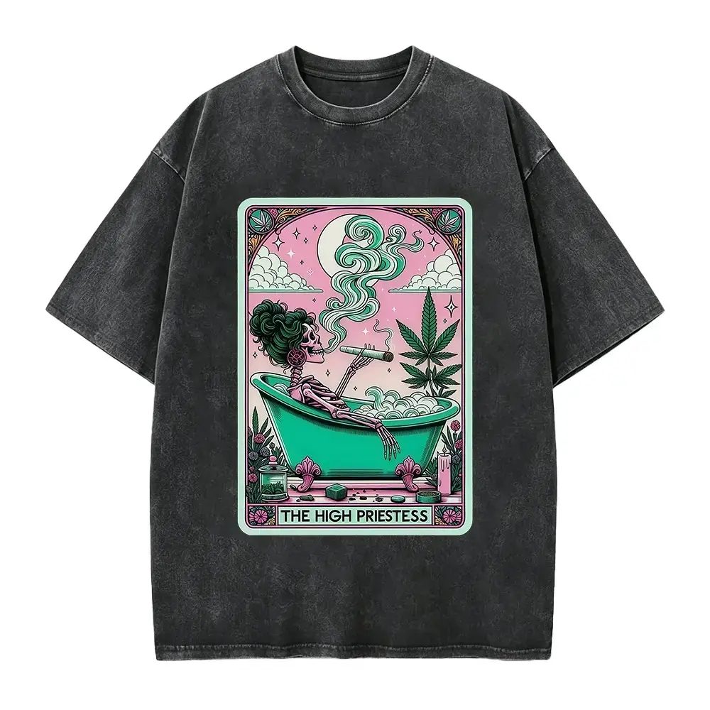 The High Priestess Tarot Card T-Shirt, Funny Sarcastic Skeleton Witchy Mystical Mom Halloween Tee Gift