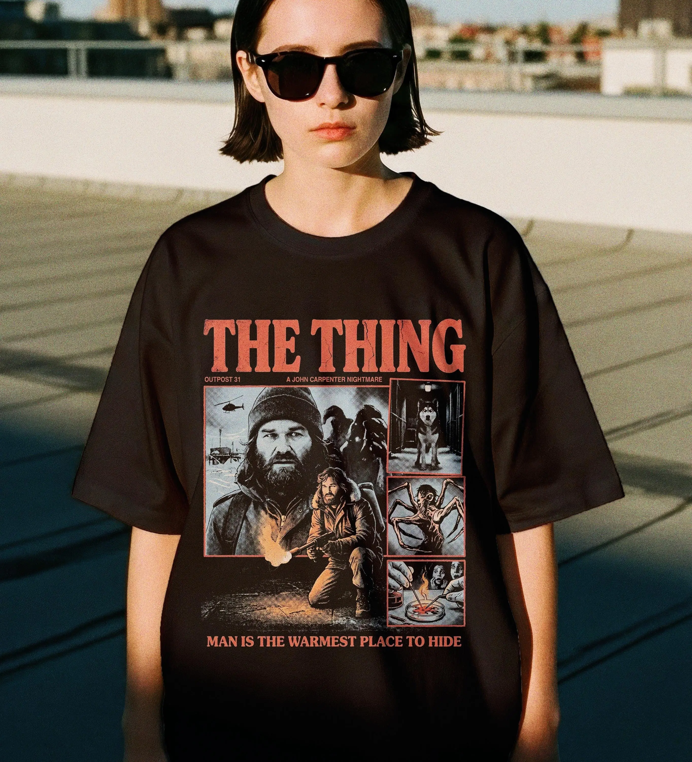 The Thing Movie Sweatshirt, Retro 80s Sci Fi Horror MacReady Film Lover Gift - photo 2