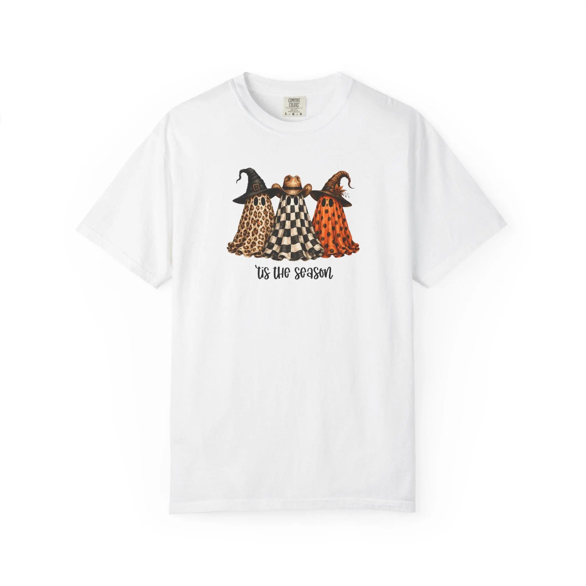 Comfort Colors Tis The Season Ghosts T-Shirt, Trending Halloween Fall Graphic Tee - photo 2