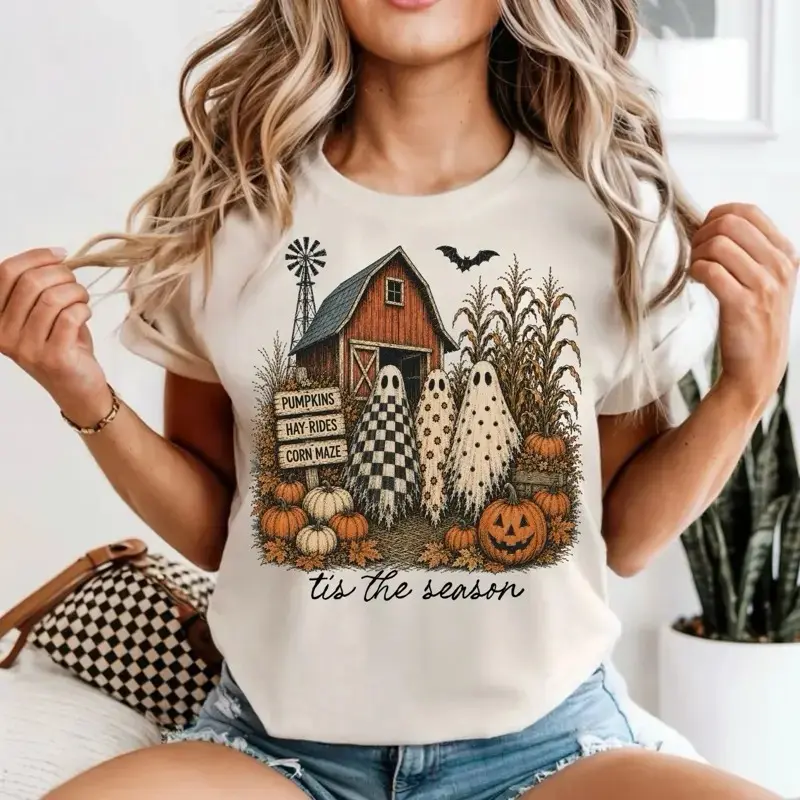Comfort Colors Tis the Season Halloween Sweatshirt, Fall Pumpkin Spice Cute Autumn Crewneck for Women - photo 2