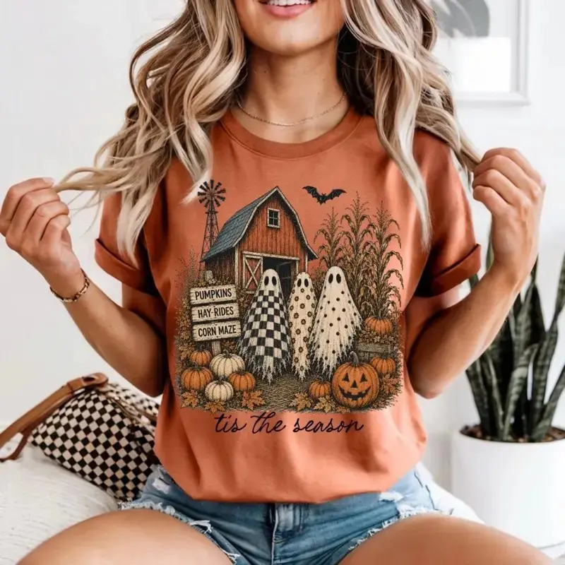 Comfort Colors Tis the Season Halloween Sweatshirt, Fall Pumpkin Spice Cute Autumn Crewneck for Women - photo 3