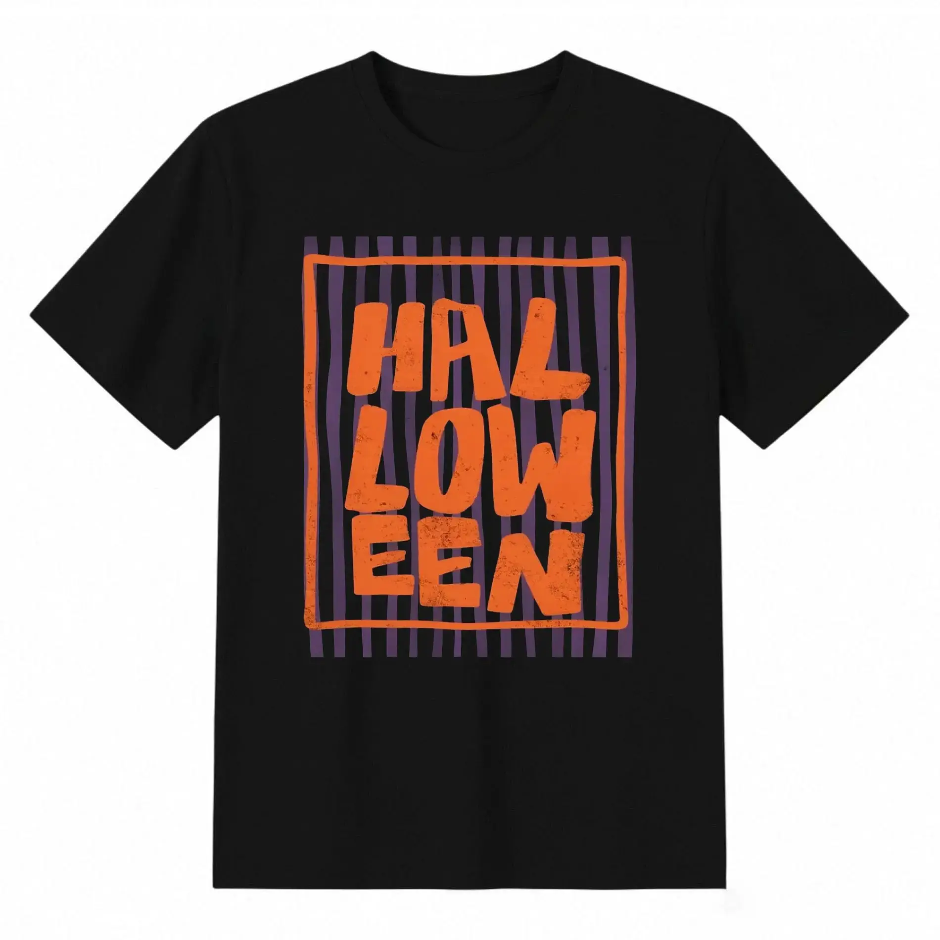 Trendy Halloween Shirt, Womens Striped Retro Preppy Graphic Tee, Cute Vintage Spooky Season Fall Top
