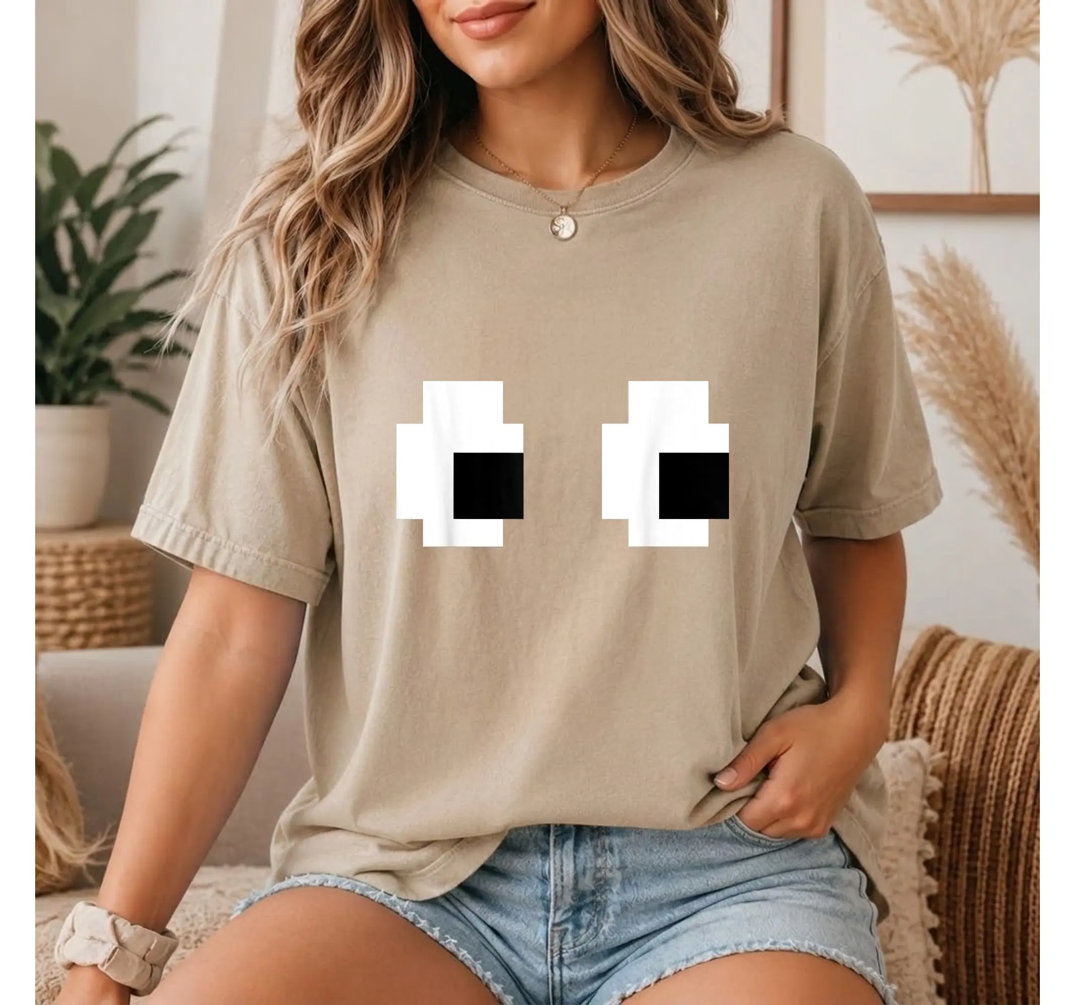 Vintage 80s Arcade Gamer T-Shirt, Retro Pixel Art 8-Bit Ghost Graphic Tee - photo 3