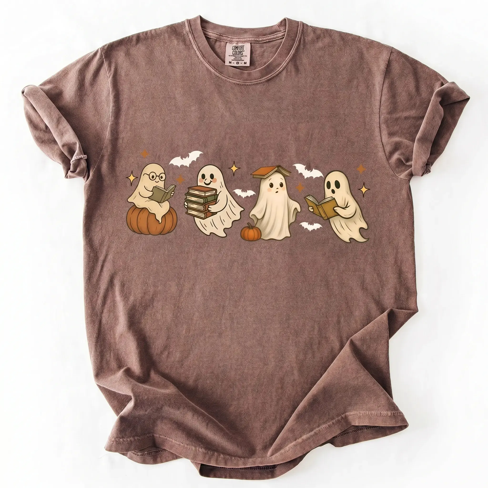 Comfort Colors Vintage 90s Cat Lover Halloween Shirt, Retro Cute Jack-o-Lantern Garment Dyed Fall Tee - photo 2