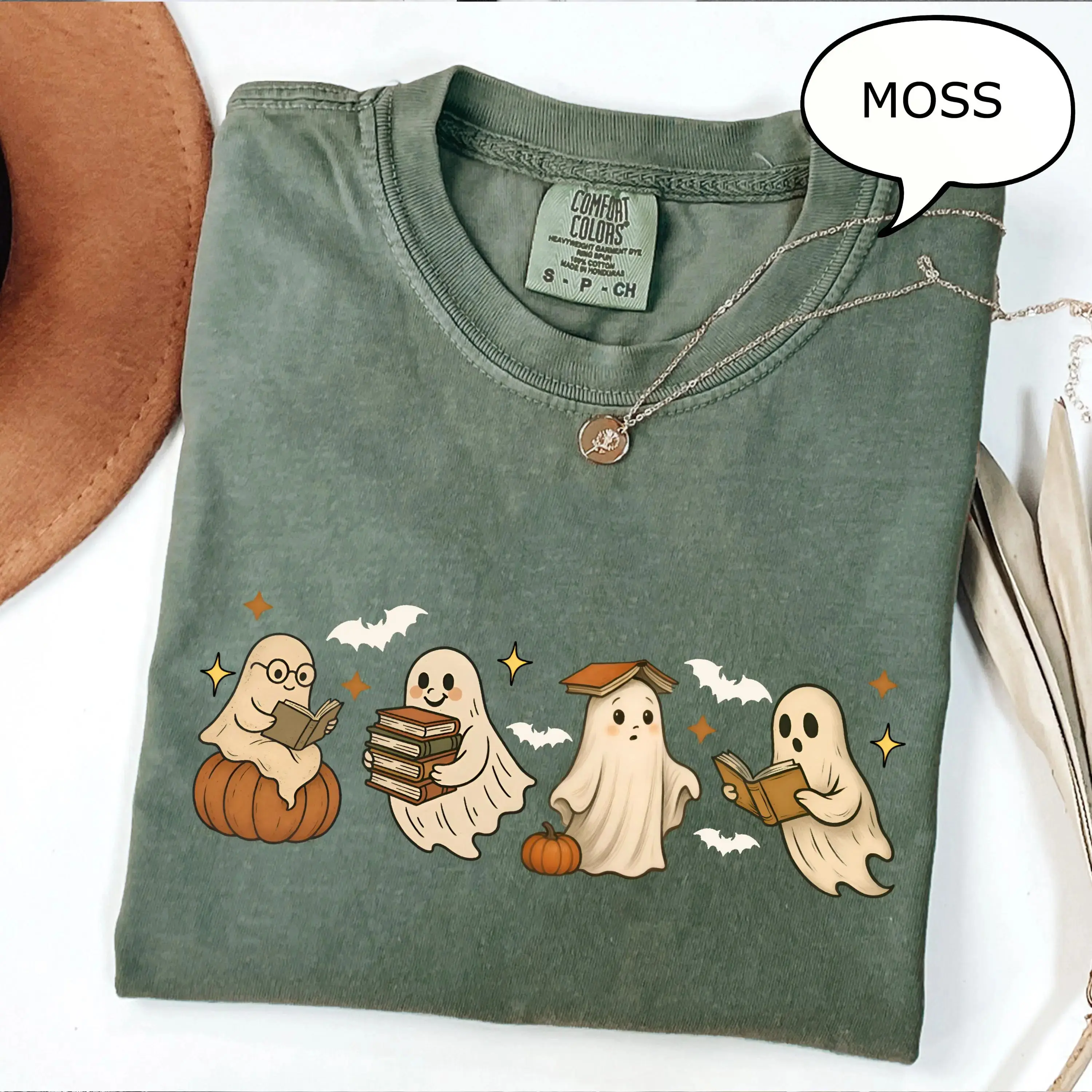 Comfort Colors Vintage 90s Cat Lover Halloween Shirt, Retro Cute Jack-o-Lantern Garment Dyed Fall Tee - photo 3