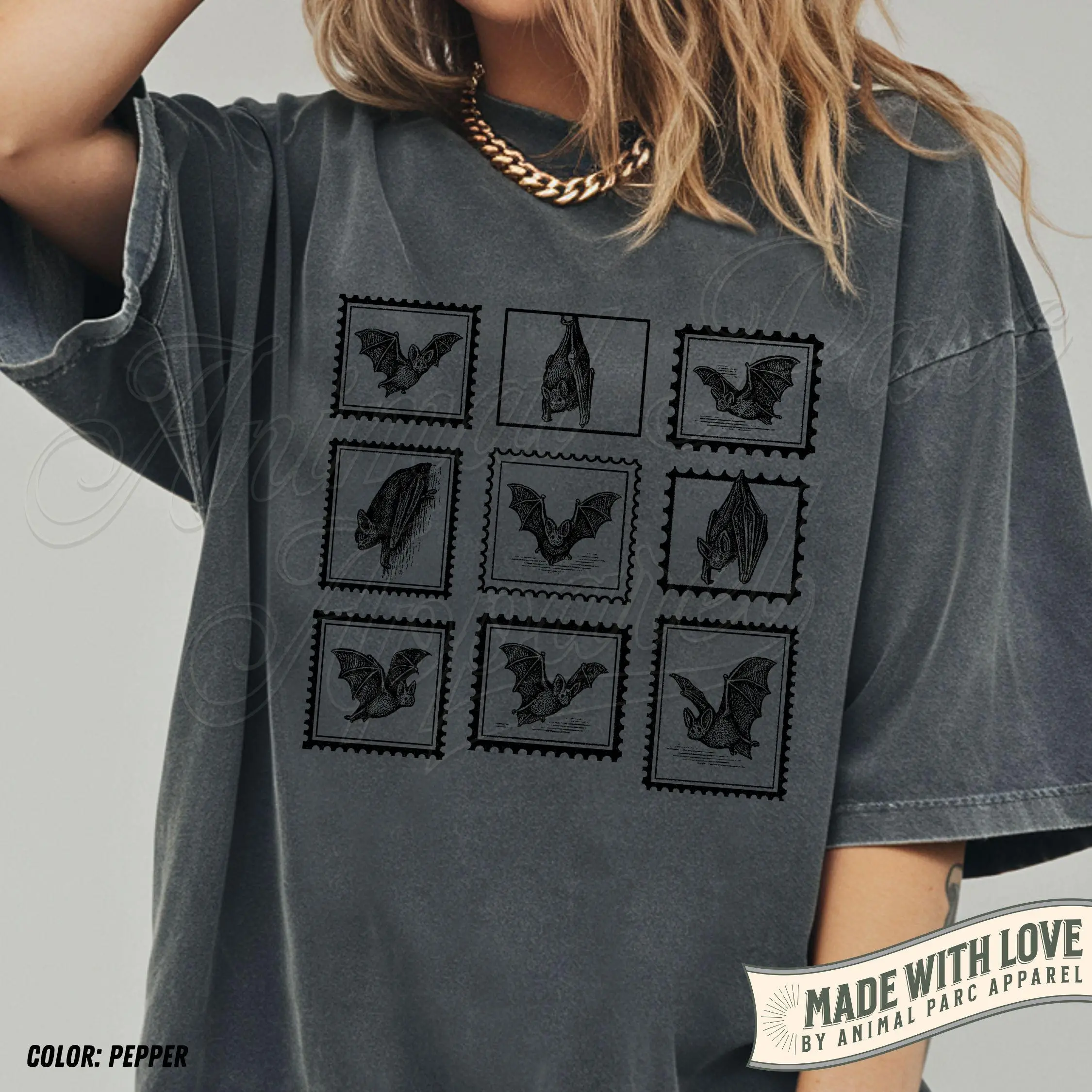 Vintage Bat T-Shirt, Gothic Cottagecore Graphic Tee, Cute 90s Halloween Spooky Animal Top - photo 4