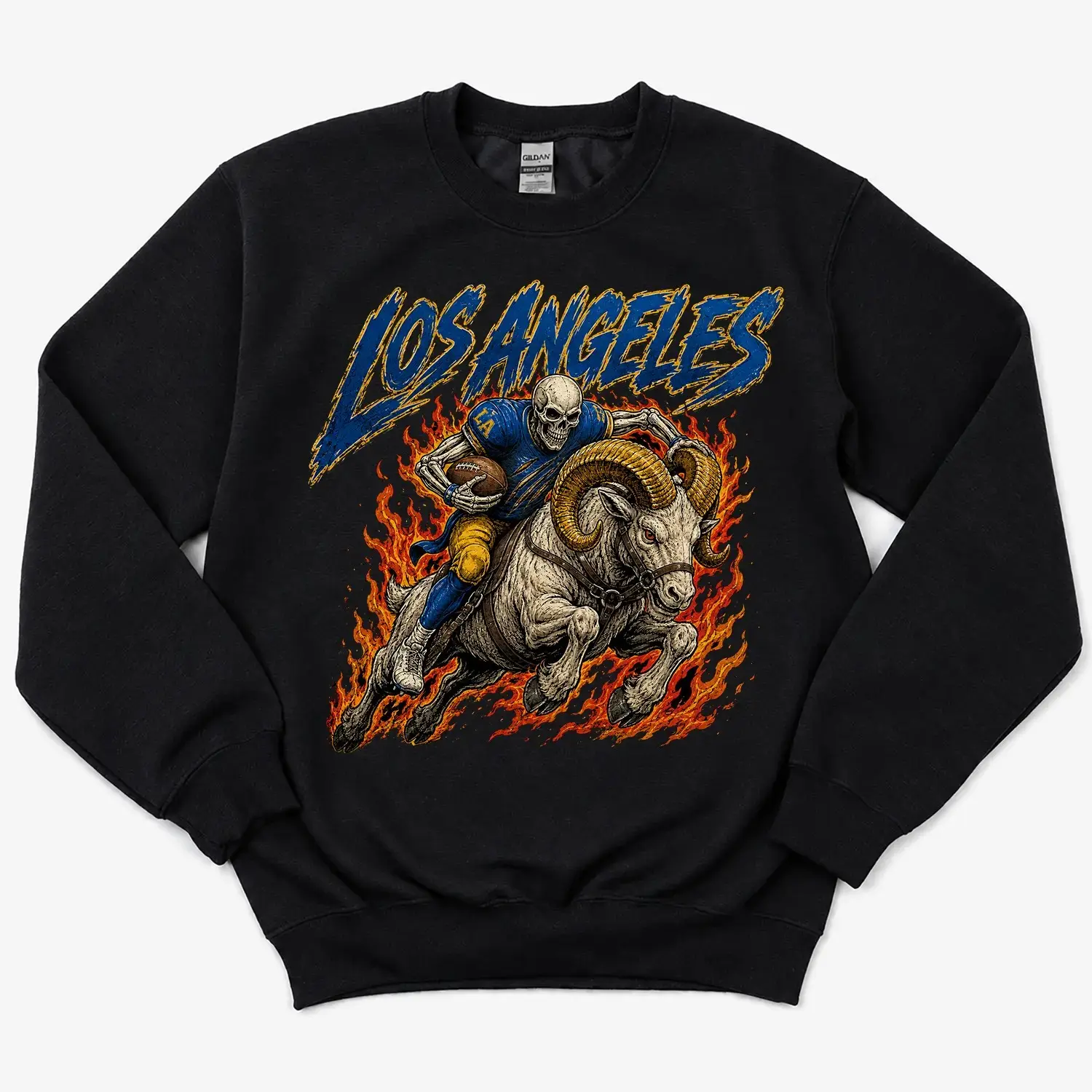 Vintage football skull sweatshirt featuring all 32 teams, classic 90s game-day style, perfect for tailgates - photo 4