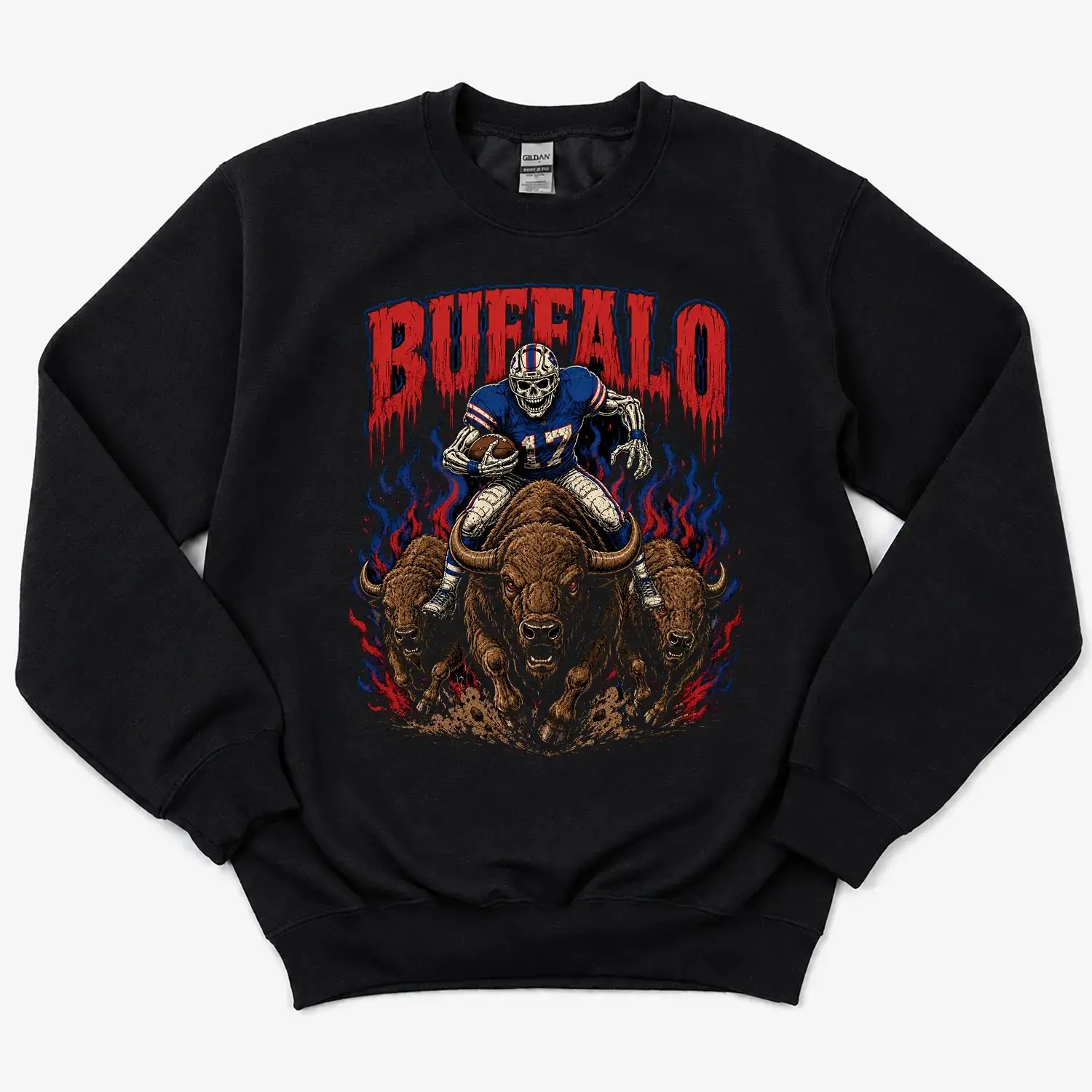 Vintage football skull sweatshirt featuring all 32 teams, classic 90s game-day style, perfect for tailgates - photo 5