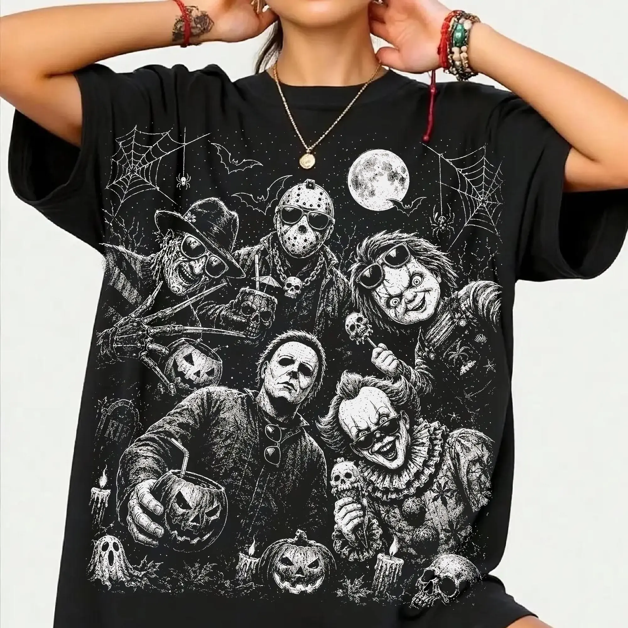 Comfort Colors Vintage Halftone Halloween Shirt, Distressed Retro Dark Horror Spooky Season Graphic Tee
