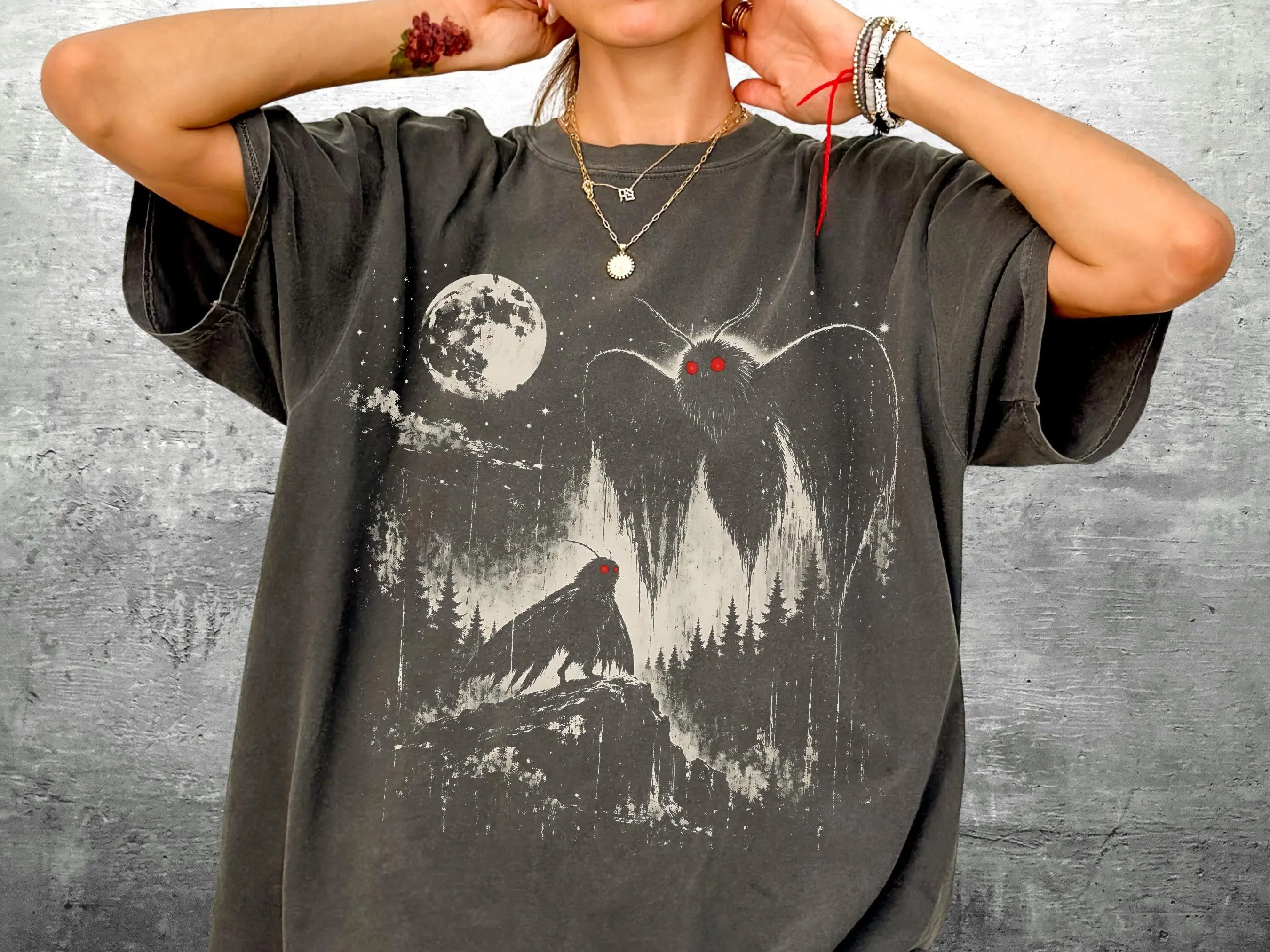 Vintage Mothman Shirt, Funny Cryptid Meme Comfort Colors Oversized Tee, Retro Cottagecore Graphic Top for Women and Men