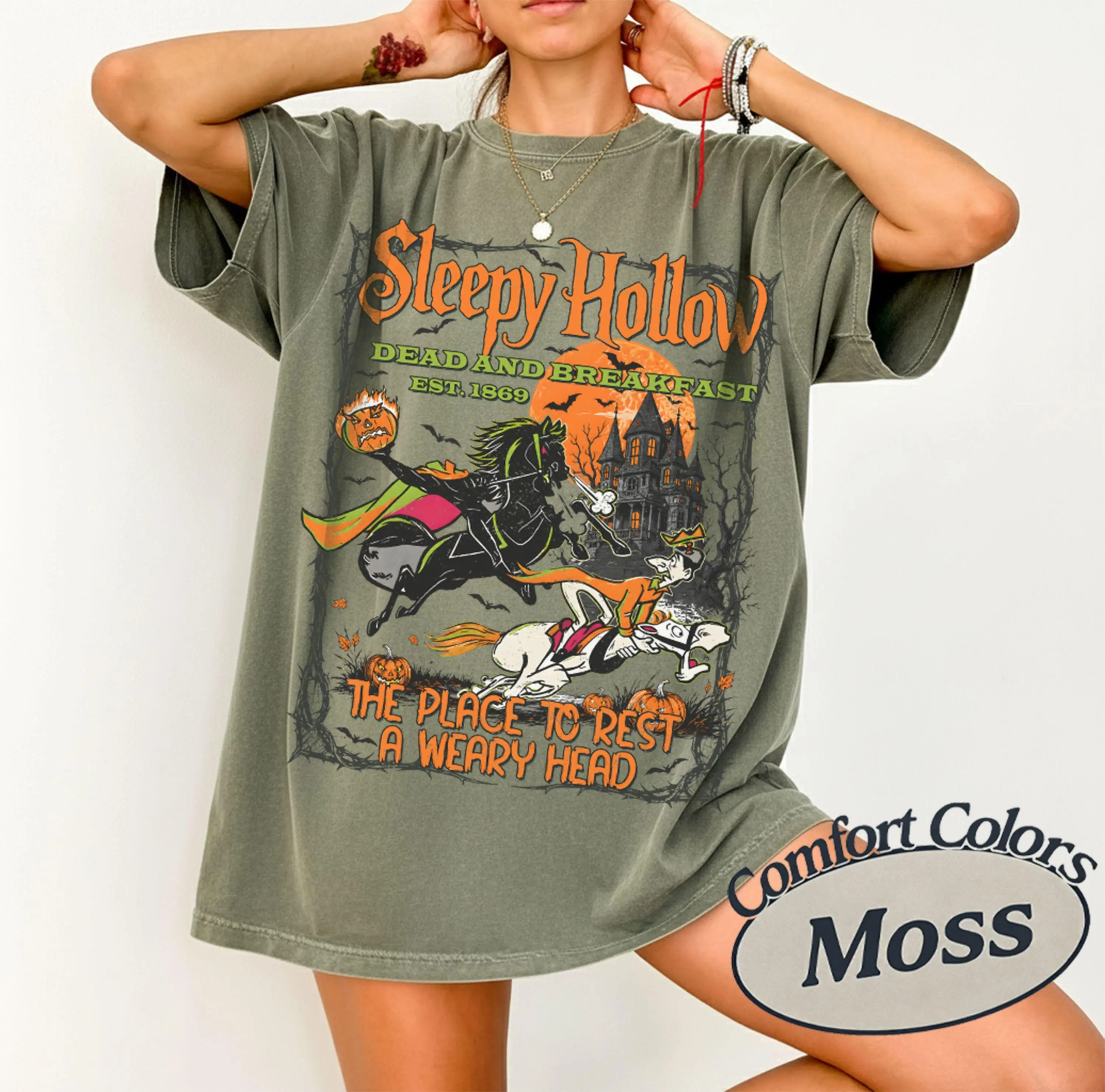 Comfort Colors Vintage Headless Horseman Shirt, Sleepy Hollow Dead And Breakfast Halloween Party Tee