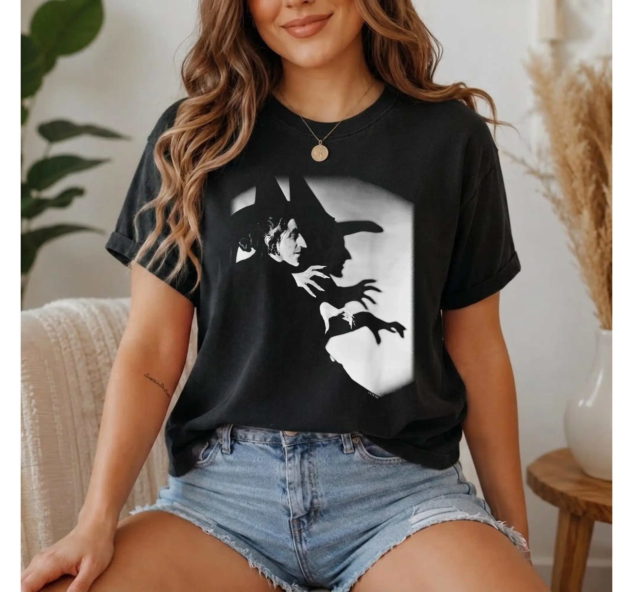 Vintage Wicked Witch of the East Photo Graphic Tee, Retro Halloween Shirt