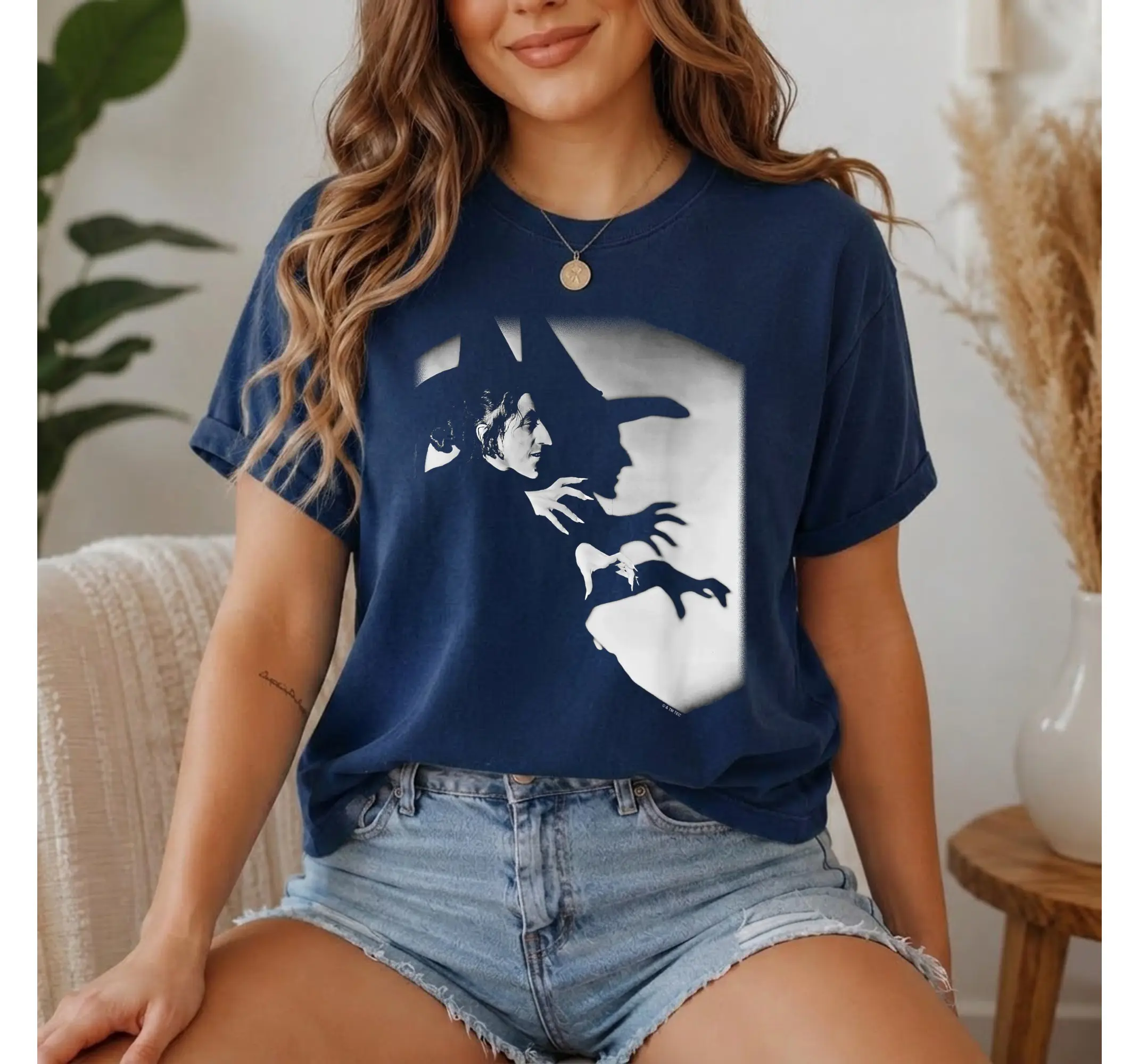 Vintage Wicked Witch of the East Photo Graphic Tee, Retro Halloween Shirt - photo 2