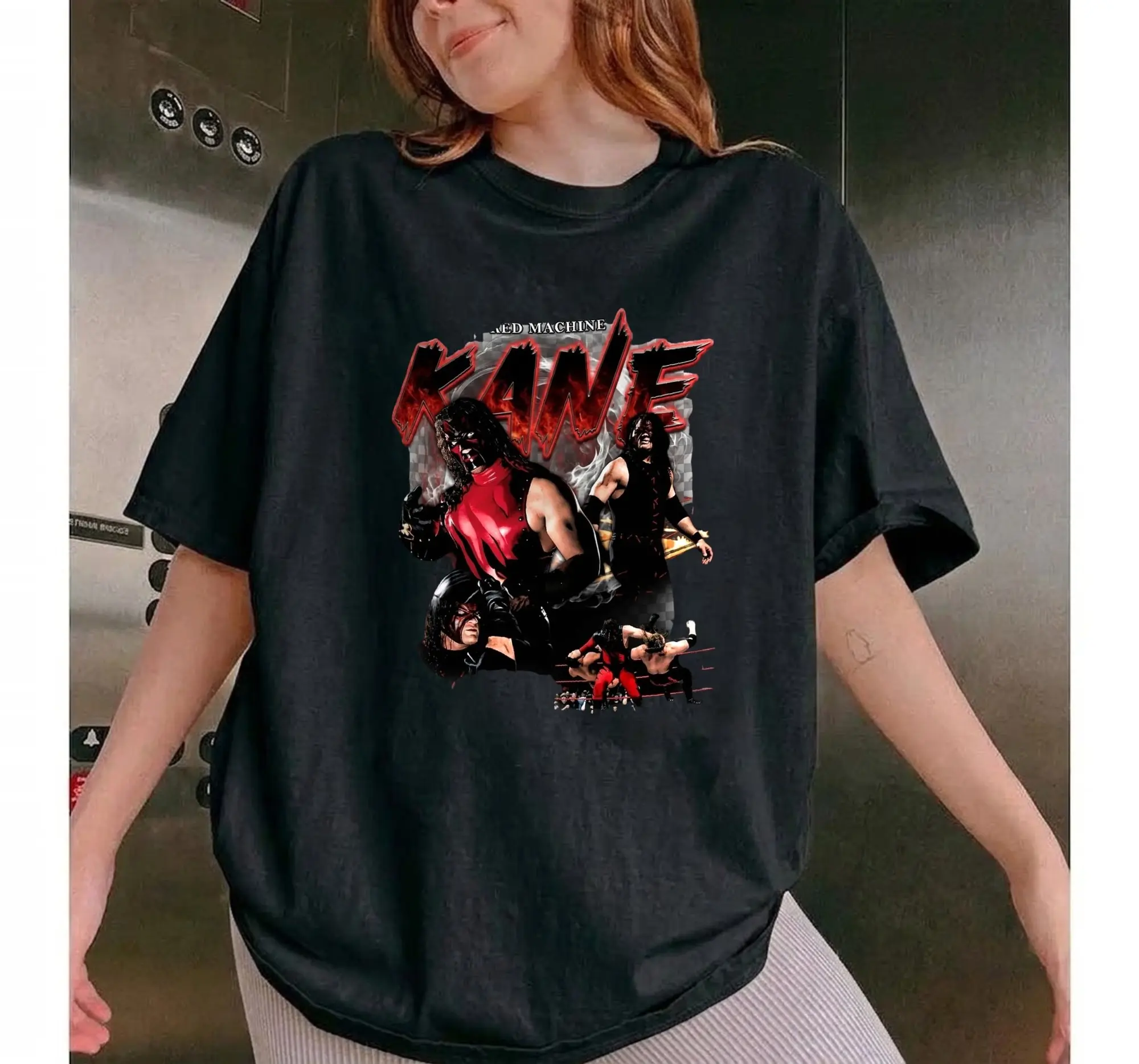 Vintage Wrestling Shirt, Retro Big Red Monster 90s Attitude Era Demon Graphic Tee