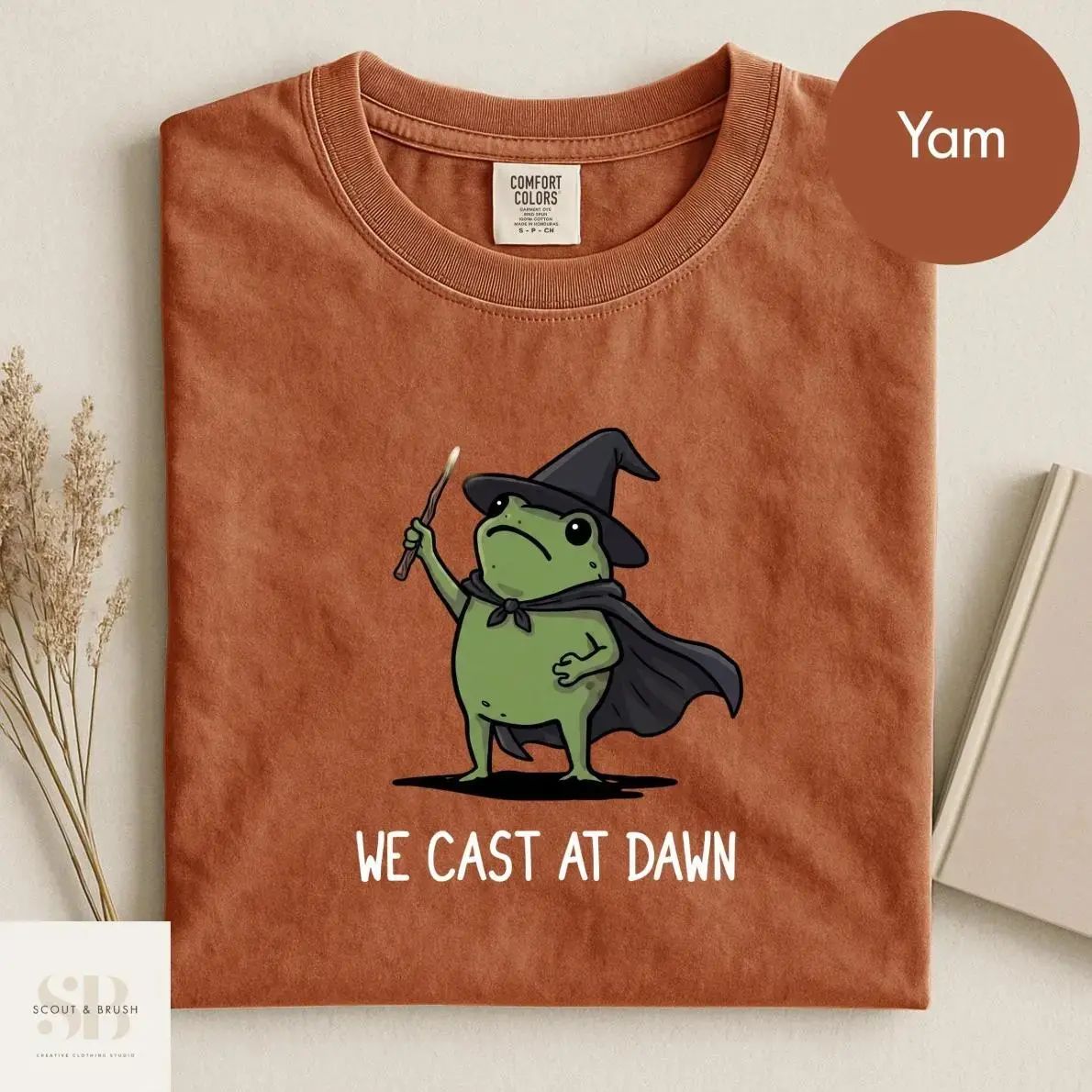 We Cast At Dawn Halloween Shirt, Funny Frog Witch Wizard Meme Tee, Cute Summerween Spooky Season Magic Top - photo 3
