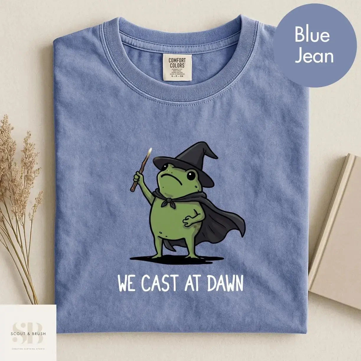 We Cast At Dawn Halloween Shirt, Funny Frog Witch Wizard Meme Tee, Cute Summerween Spooky Season Magic Top - photo 4