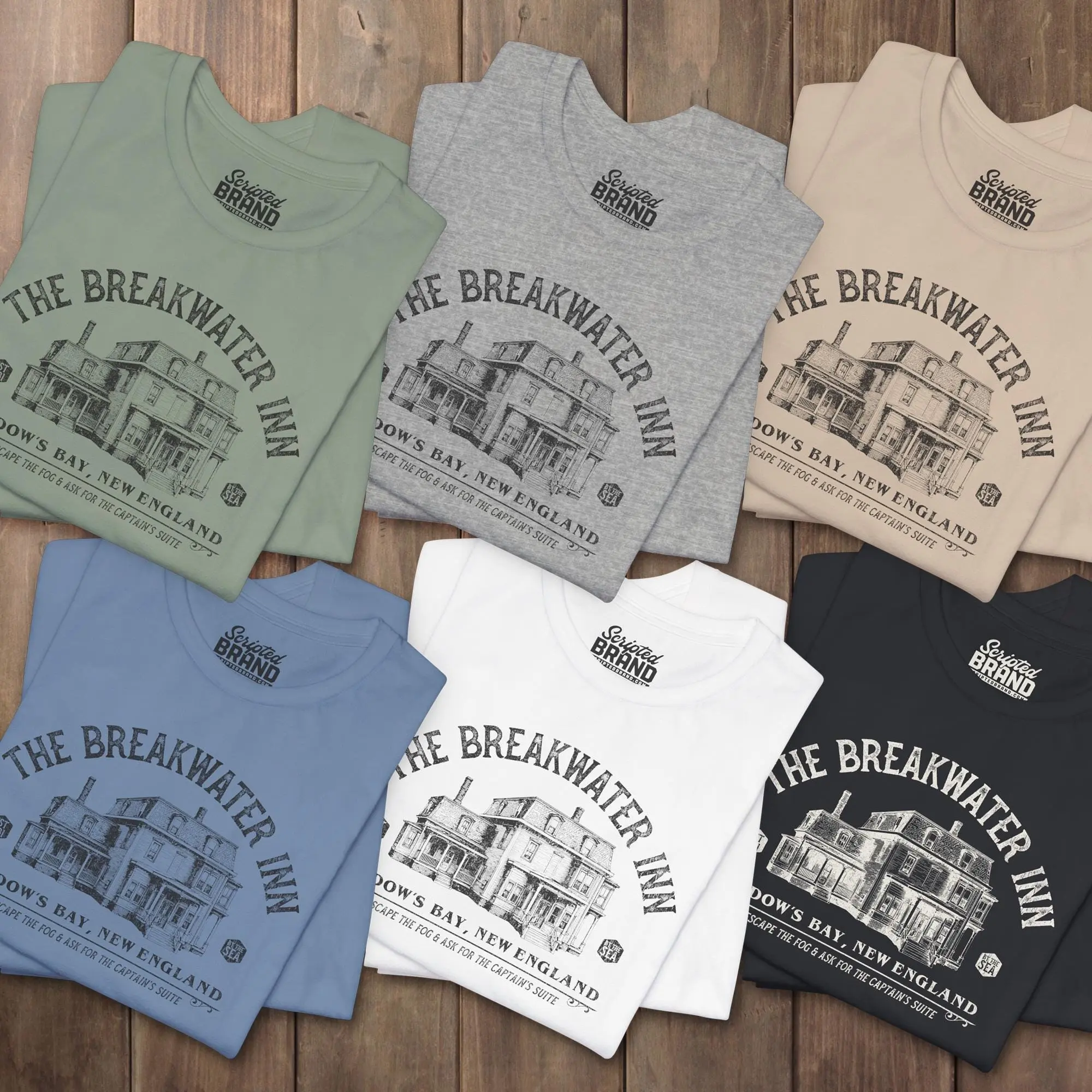 Widow's Bay Breakwater Inn T-Shirt, Vintage Haunted Hotel Retro Horror Travel Spooky Halloween Tee for Women - photo 2