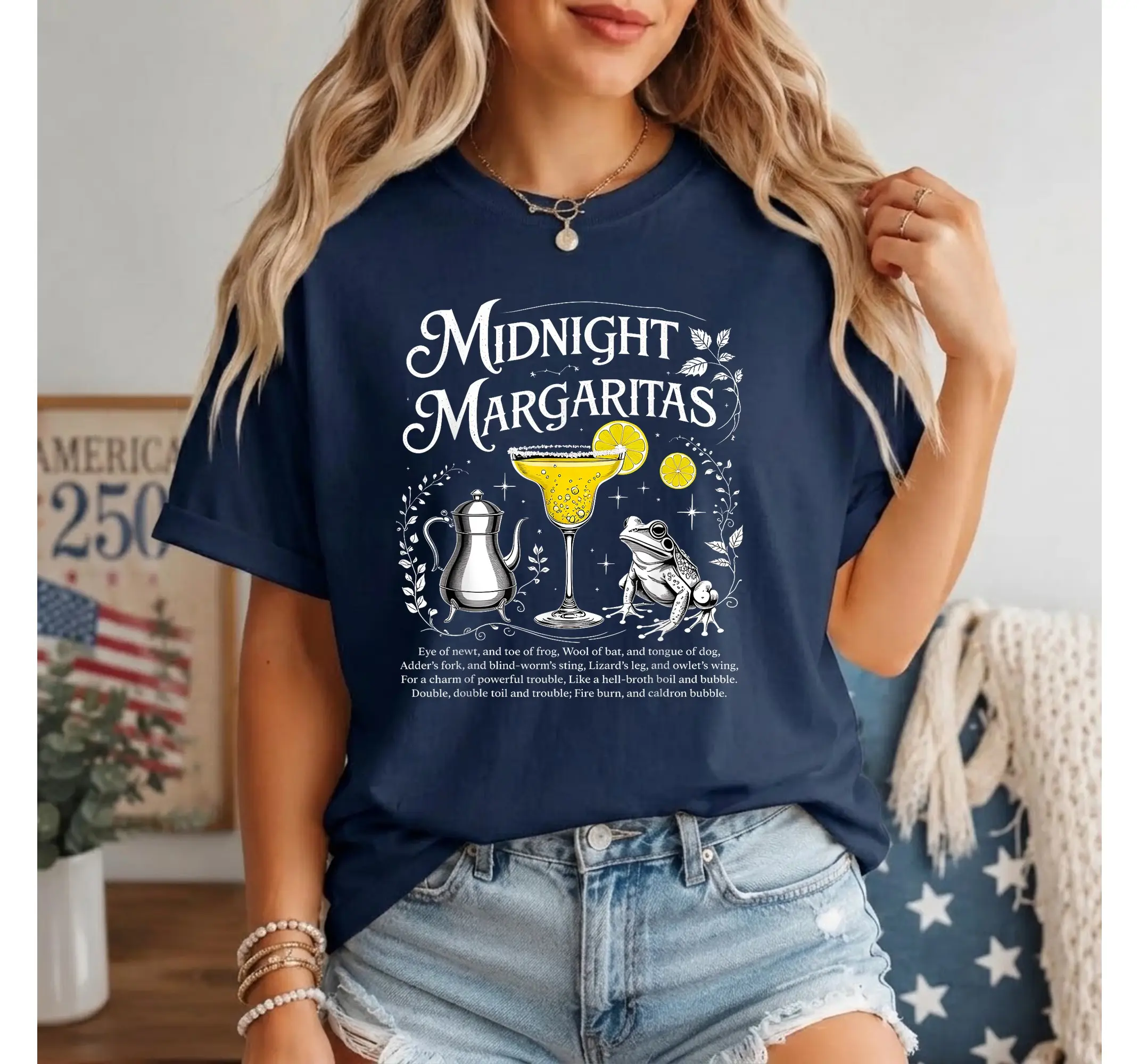 Witch Margarita Halloween Tee, Spooky Midnight Cocktail Drink Graphic Shirt