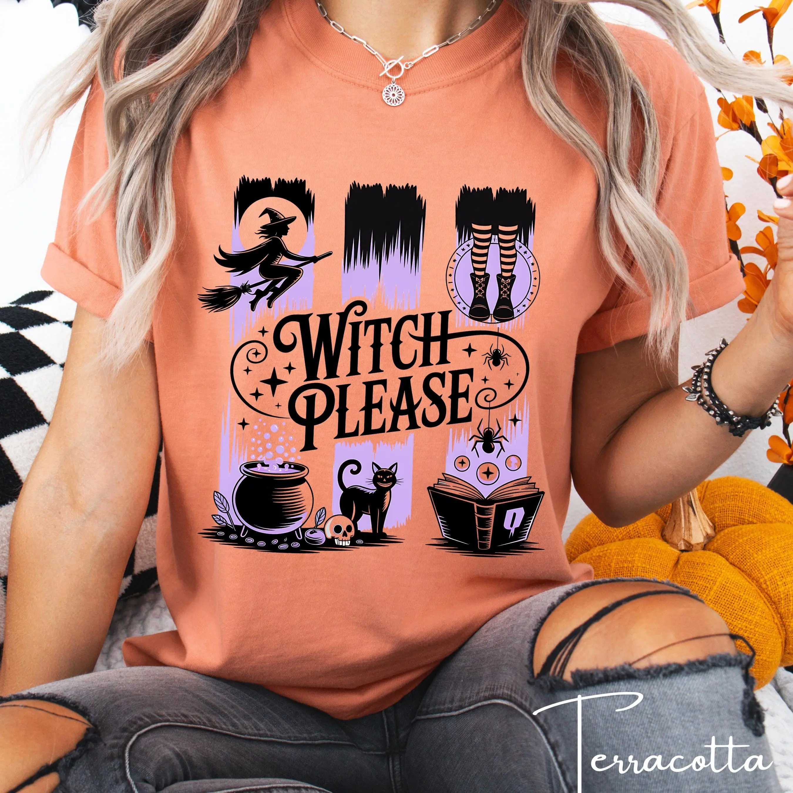 Comfort Colors 1717 Witch Please Halloween Shirt, Witchy Woman Graphic Spooky Season Aesthetic Tee