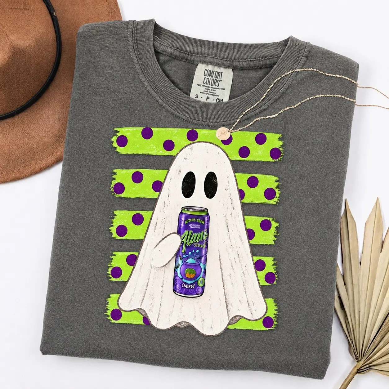 Comfort Colors Witch's Brew Halloween Soda Can Shirt, Trending Ghost Fall Graphic Tee - photo 2