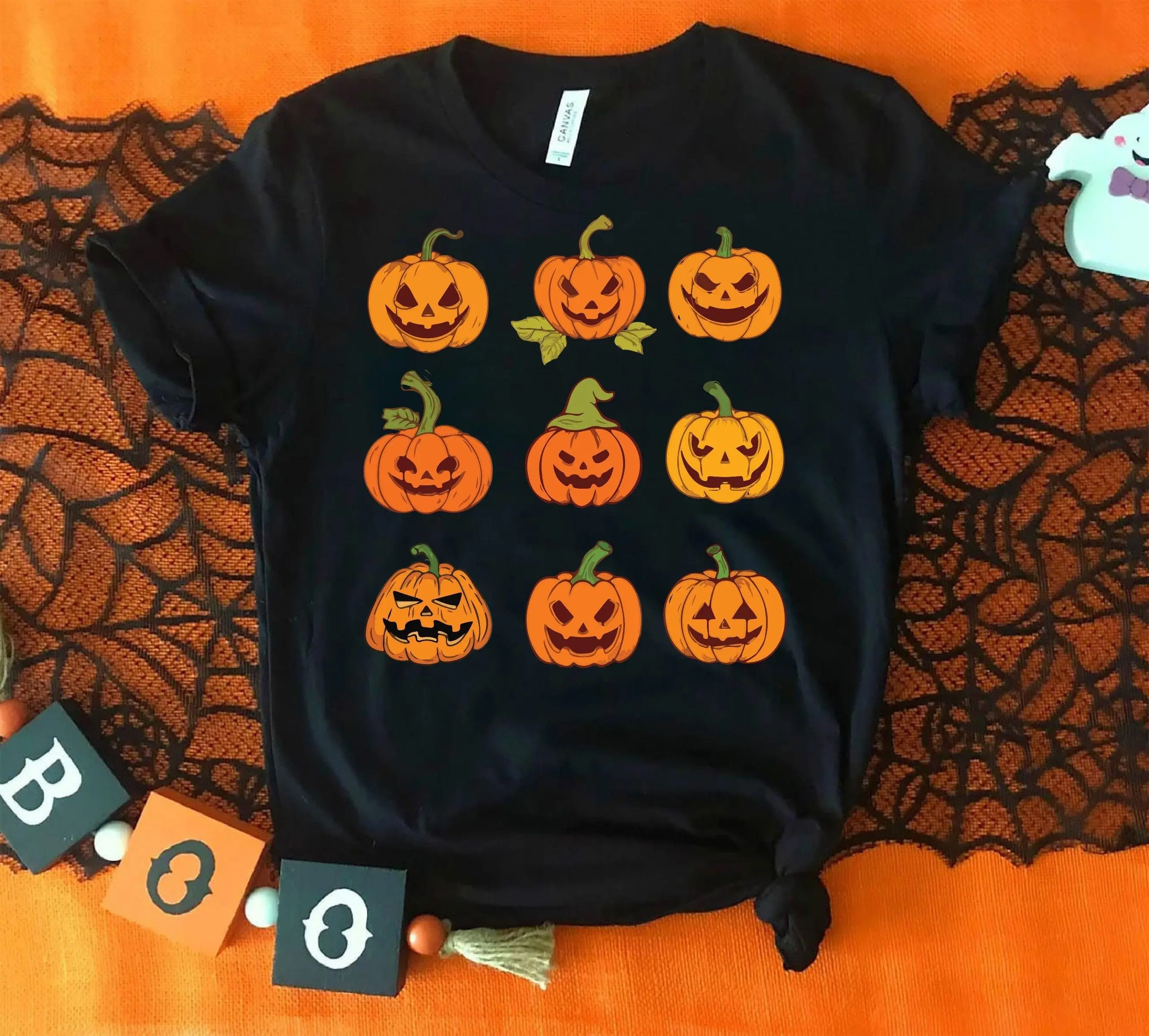 Witch Scary Halloween Shirt for Women, Funny Ladies Costume Tee, Pumpkin Graphic Top, Gift for Friends