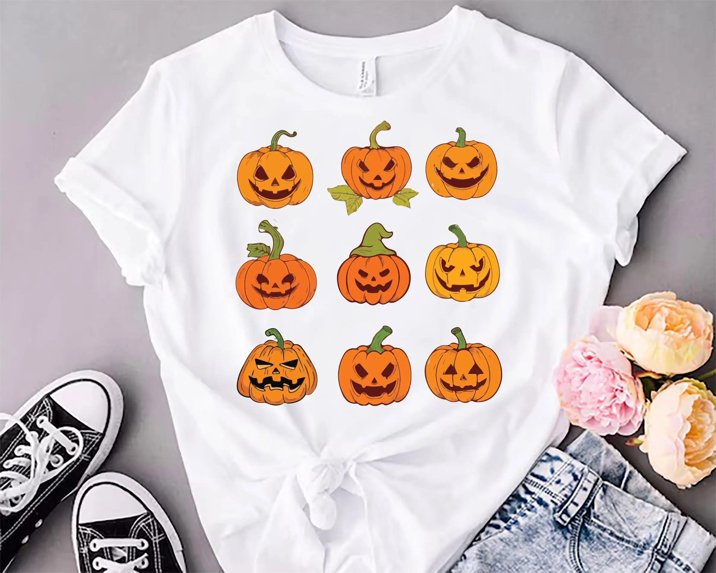 Witch Scary Halloween Shirt for Women, Funny Ladies Costume Tee, Pumpkin Graphic Top, Gift for Friends - photo 2