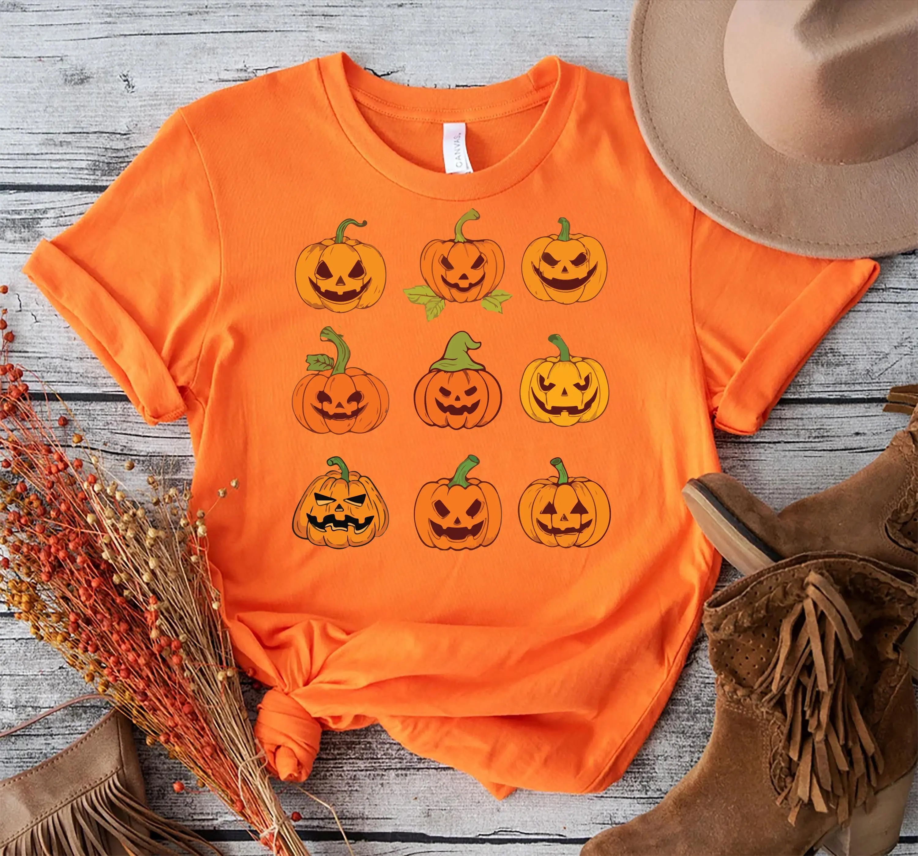 Witch Scary Halloween Shirt for Women, Funny Ladies Costume Tee, Pumpkin Graphic Top, Gift for Friends - photo 4