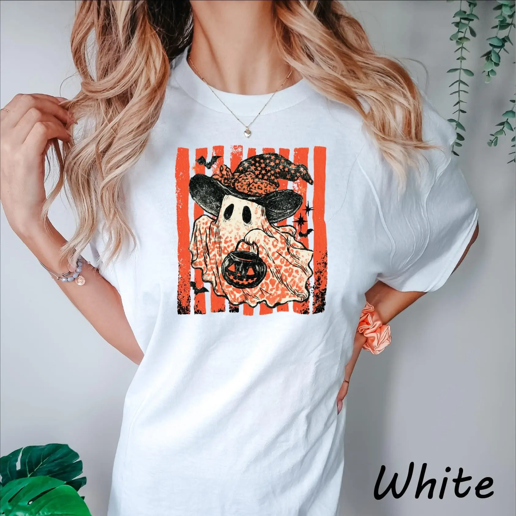 Comfort Colors Witchy Coquette Ghost Stripe Shirt, Halloween Spooky Season Top for Women - photo 2