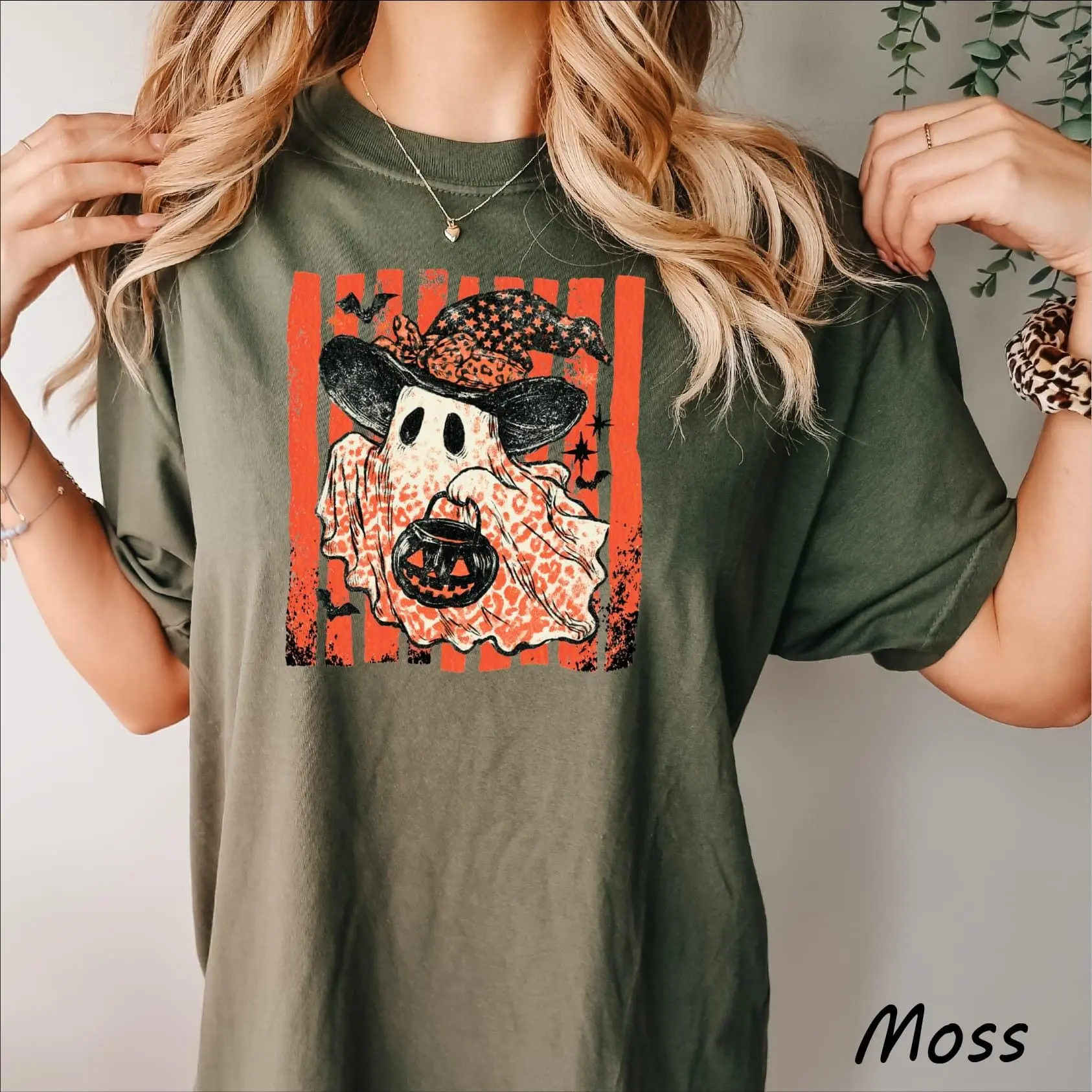 Comfort Colors Witchy Coquette Ghost Stripe Shirt, Halloween Spooky Season Top for Women - photo 3