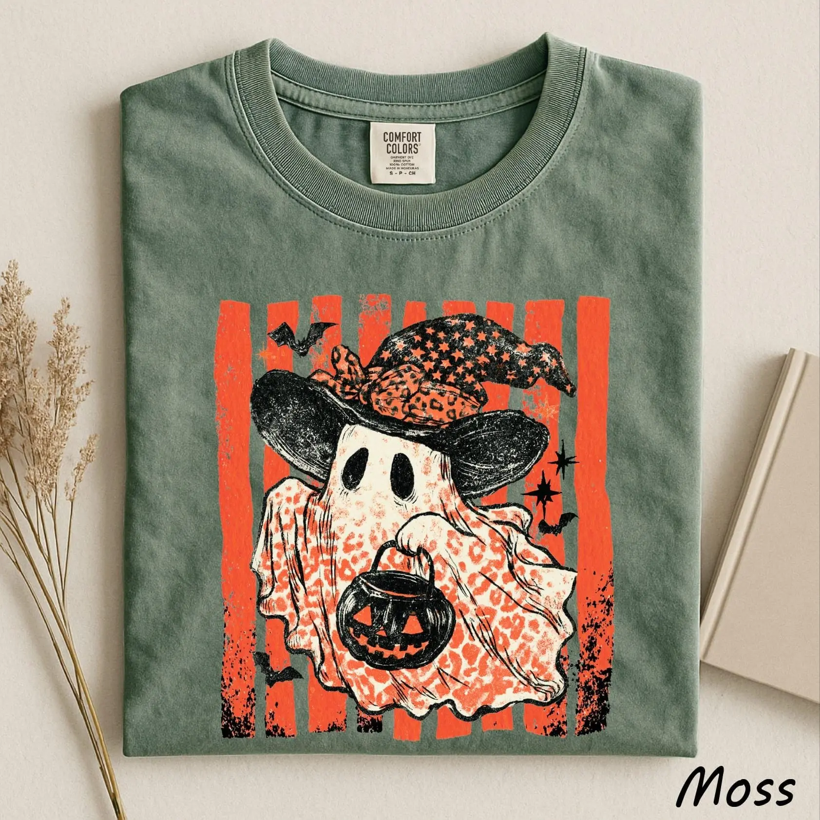 Comfort Colors Witchy Coquette Ghost Stripe Shirt, Halloween Spooky Season Top for Women - photo 5