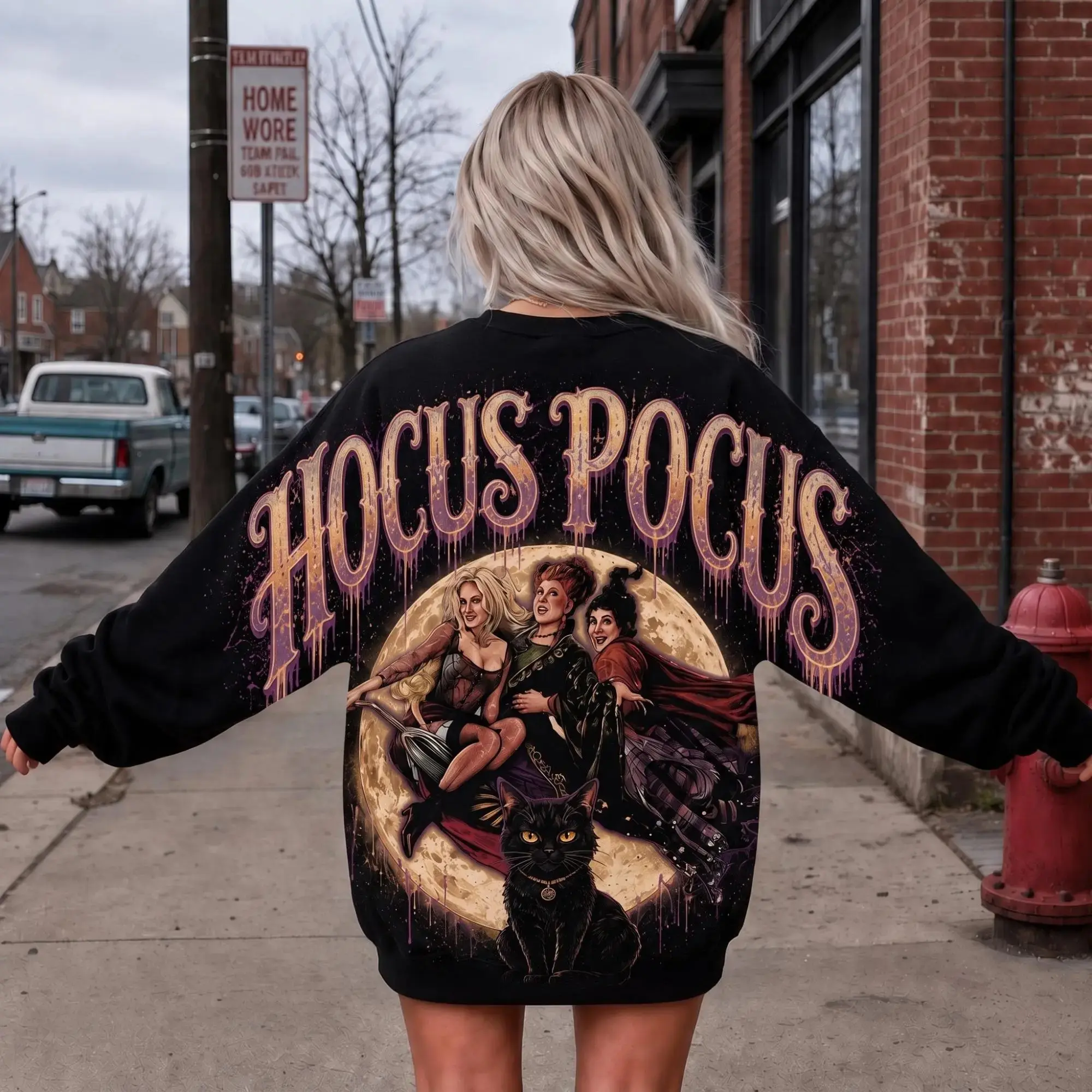 Witchy Halloween Sweatshirt Women - photo 2
