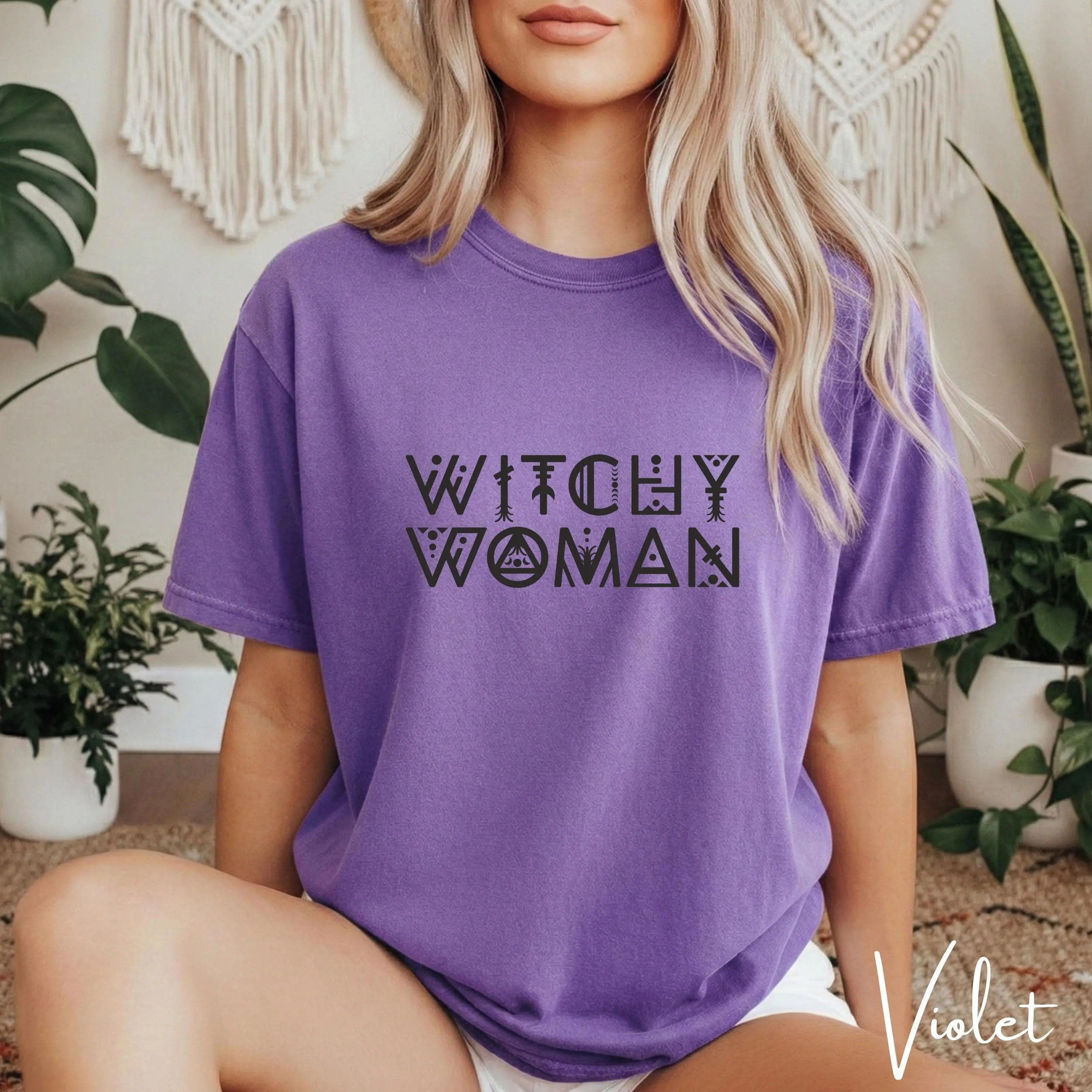 Comfort Colors 1717 Witchy Woman Shirt, Boho Witch Halloween Gothic Graphic Tee, Occult Mystical Wiccan Top - photo 5