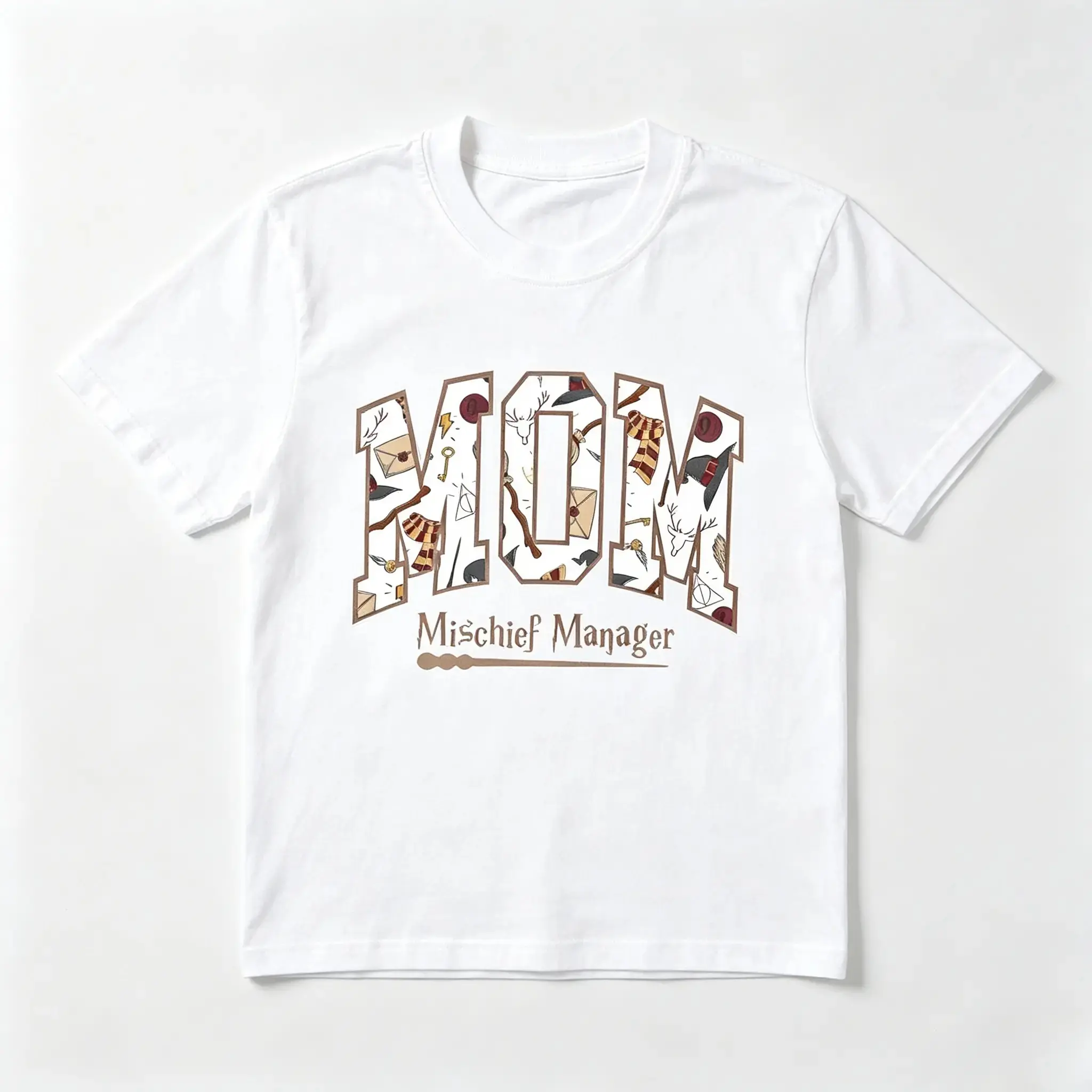 Wizard Mom Graphic Comfor colors T-Shirt, Magic Mama Tee, Mischief Manager Shirt, Halloween Park Casual Top - photo 2