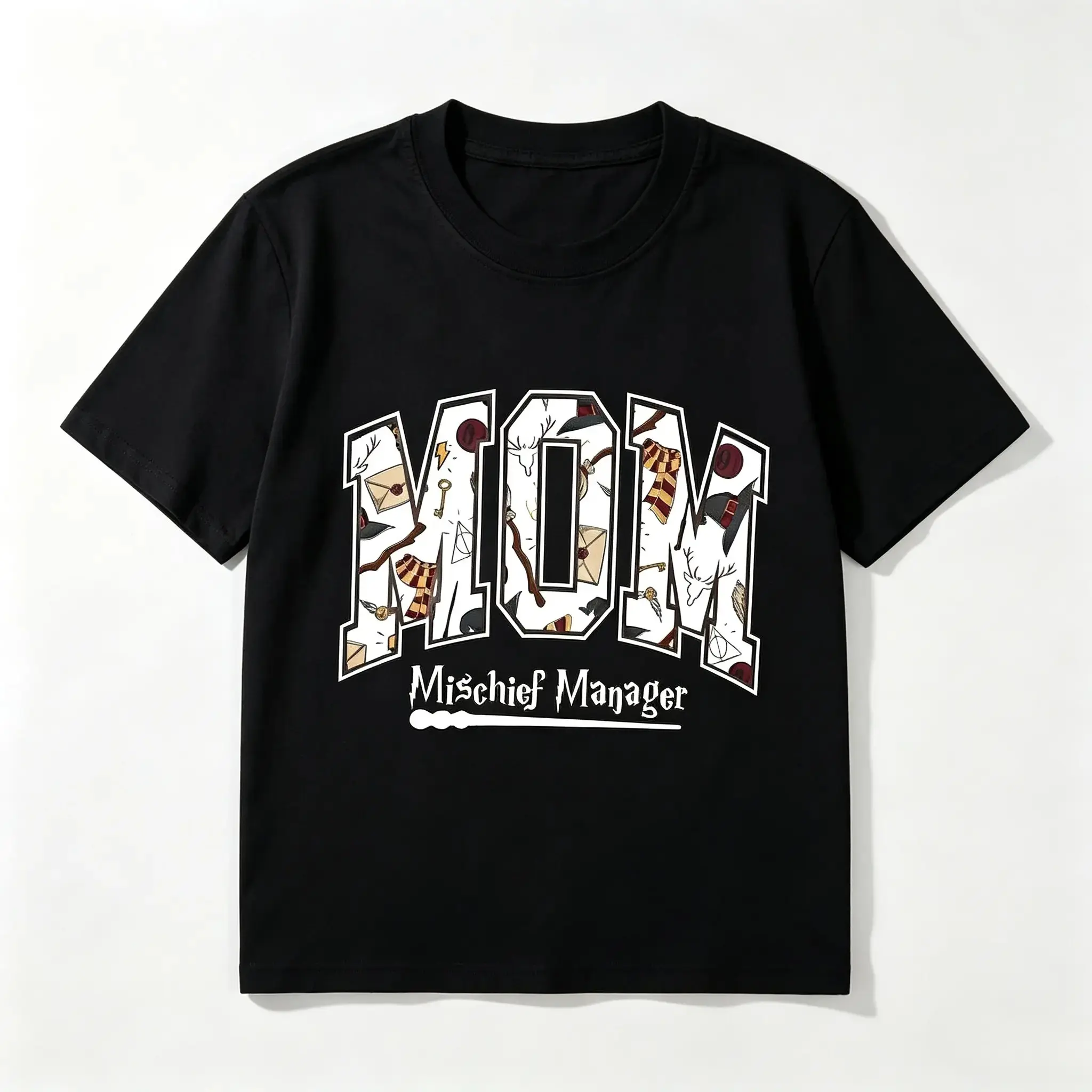 Wizard Mom Graphic Comfor colors T-Shirt, Magic Mama Tee, Mischief Manager Shirt, Halloween Park Casual Top - photo 3