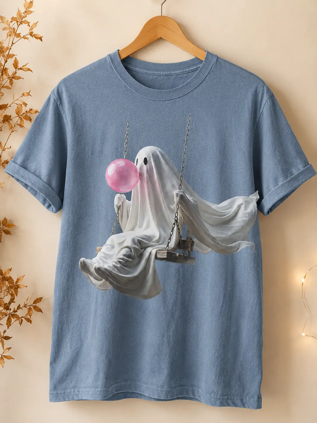 Women's Casual Cotton Short Sleeve Graphic Tee, Funny Chicken Iced Coffee Cozy Fall Ghost Shirt, Sunflower Pumpkin Autumn Witch Top - photo 5