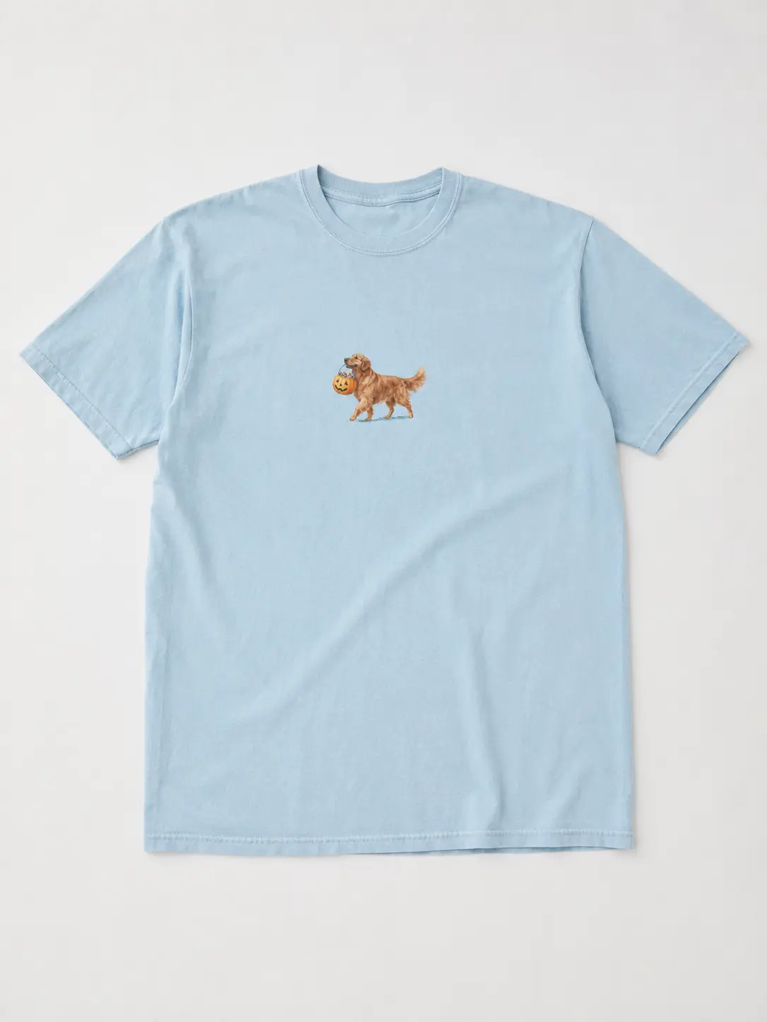 Golden Retriever Halloween T-Shirt, Women's Casual Round Neck Classic Fit Graphic Top, Spooky Dog Mom Fall Apparel - photo 3