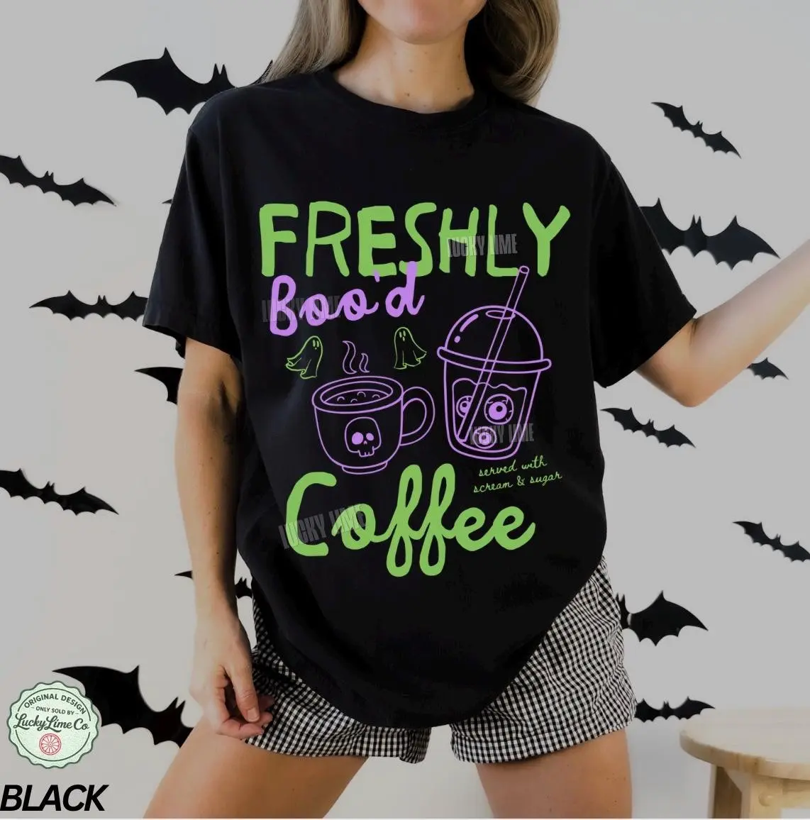 Comfort Colors Cute Ghost Wildflower Halloween T-Shirt, Cottagecore Summerween Round Neck Tee for Women - photo 2