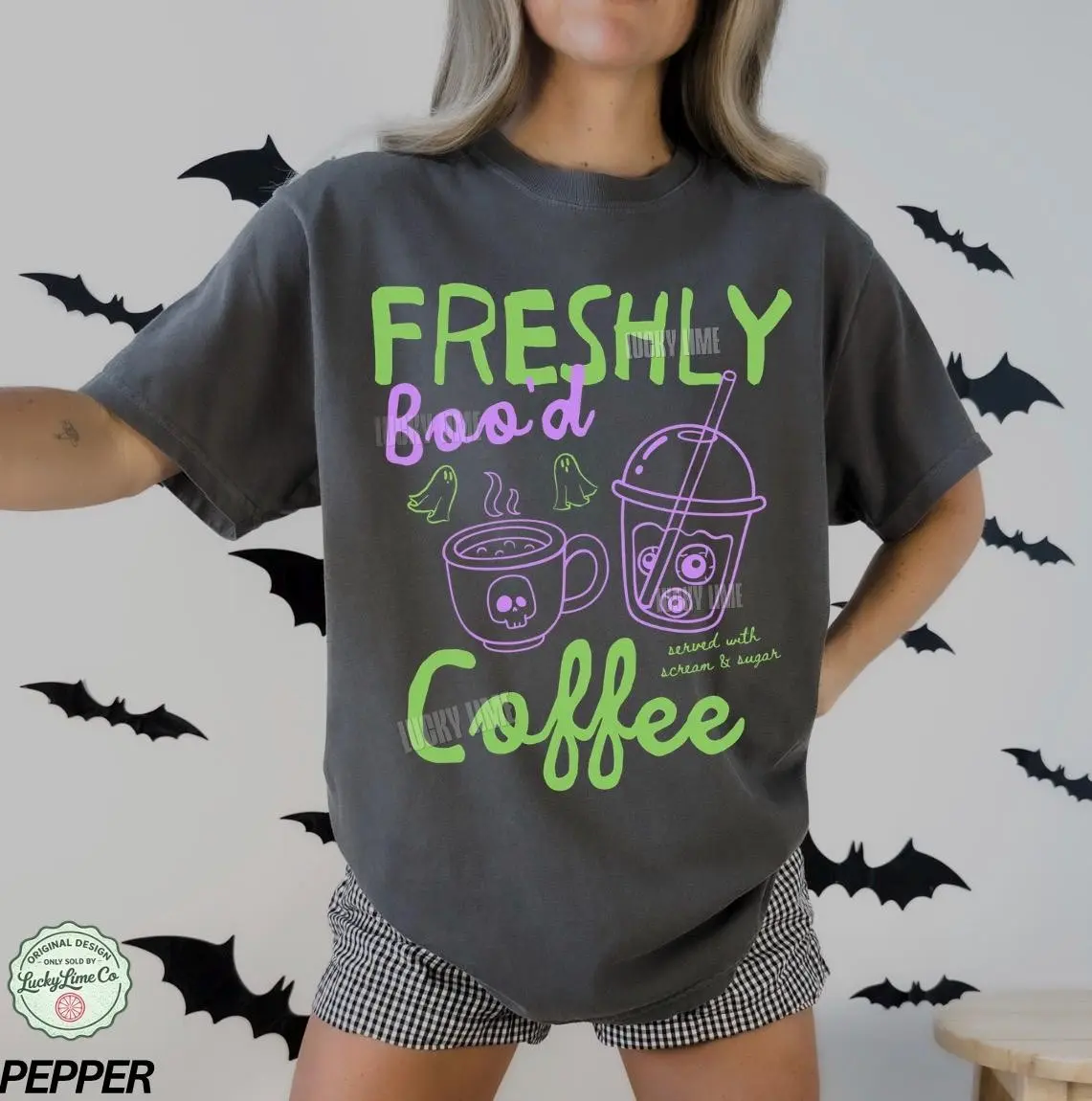 Comfort Colors Cute Ghost Wildflower Halloween T-Shirt, Cottagecore Summerween Round Neck Tee for Women - photo 3