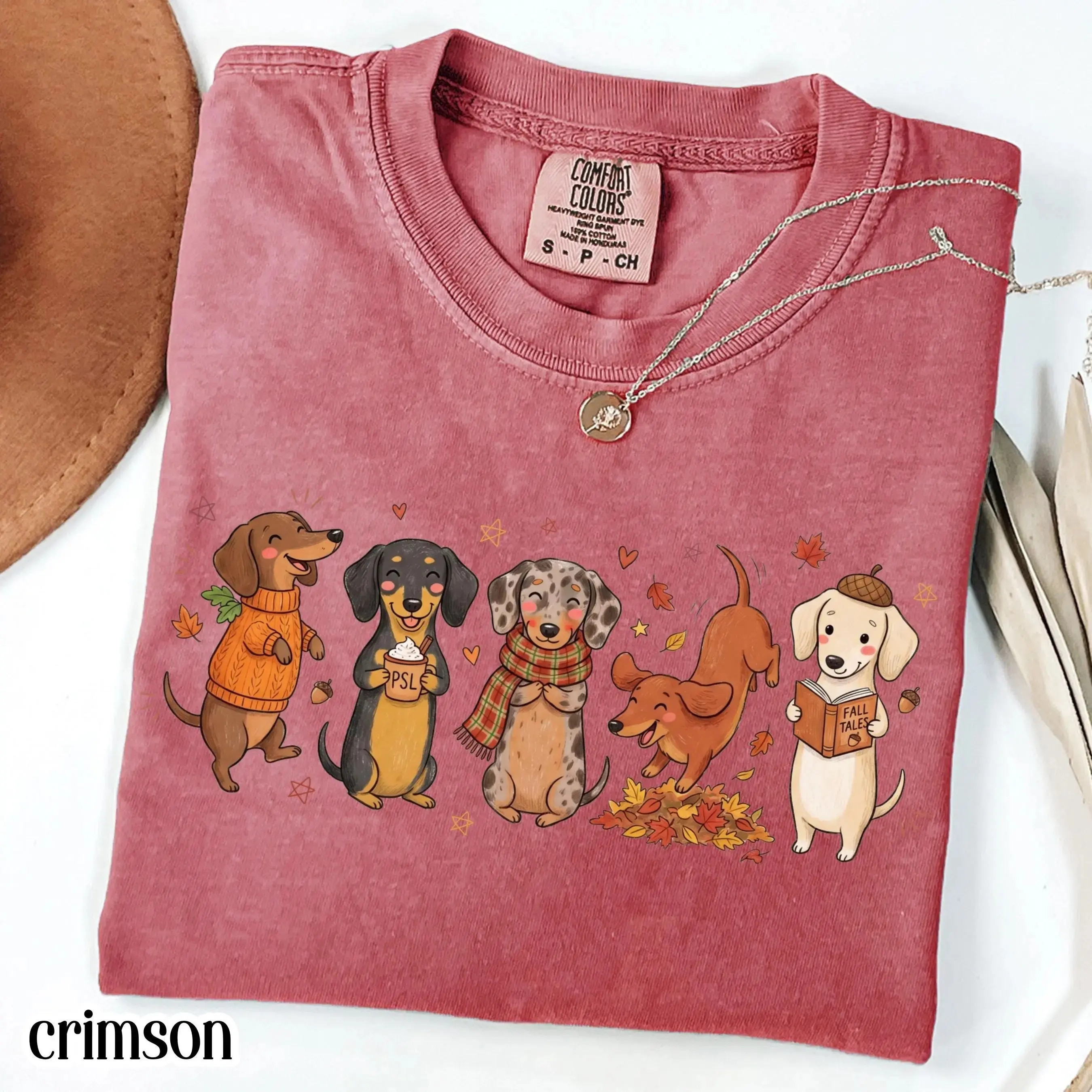 Women's Comfort Colors Halloween T-Shirt, Funny Raccoon with Pumpkin and Coffee Tee, Cute Cozy Autumn Fall Top - photo 5