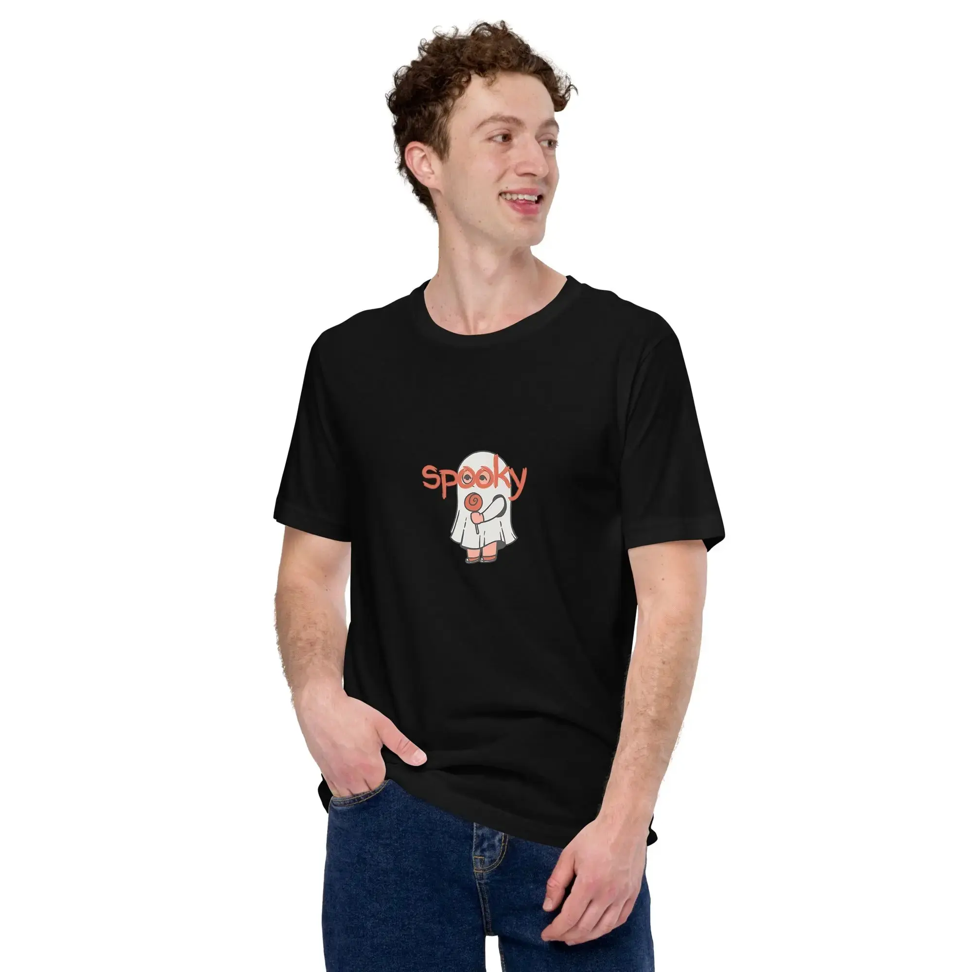 Women's Halloween T-Shirt, Cute Spooky Season Pumpkin Ghost Witch Print Graphic Tee, Casual Fall Crew Neck Top