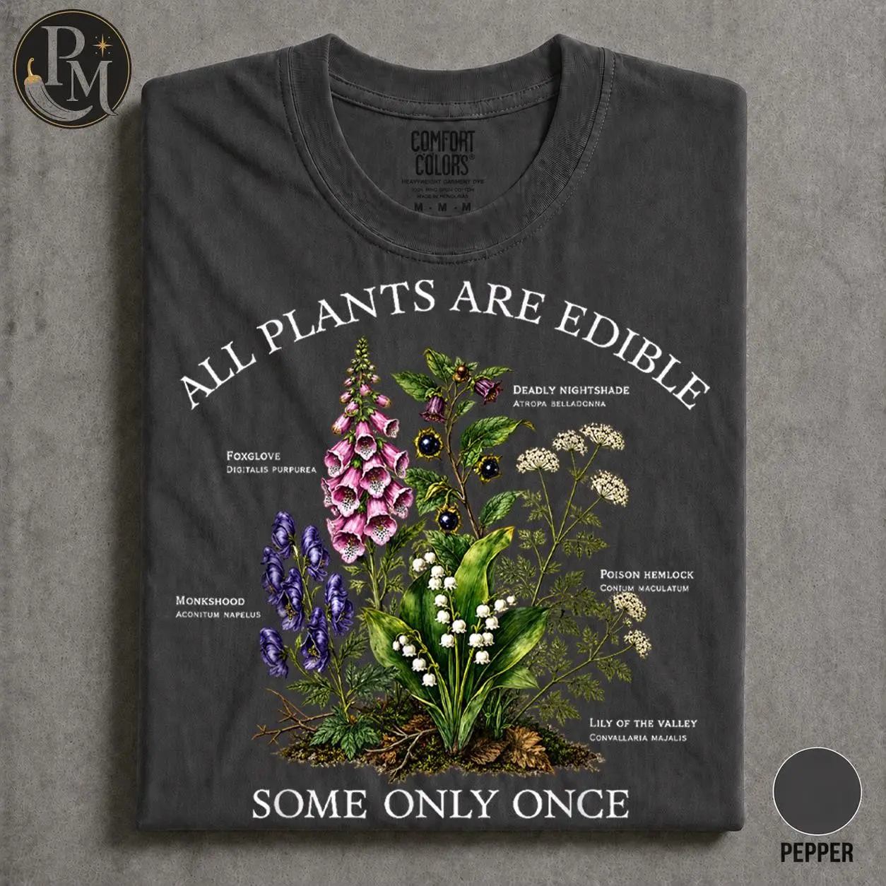 Funny Gardening Comfort Colors T-Shirt, Dark Botanical Graphic Top, Gothic Witchy Cottagecore Plant Lover Gift - photo 5