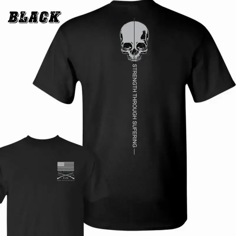 Womens Bold Skull Motivational Quote Shirt, Minimalist Tactical Graphic Tee, Stylish Fitness Mindset Warrior Sport Top