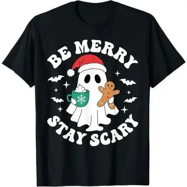 Womens Halloween T-Shirt, Cute Fall Pumpkin Ghost Witch Print Graphic Tee, Casual Crewneck Costume Top