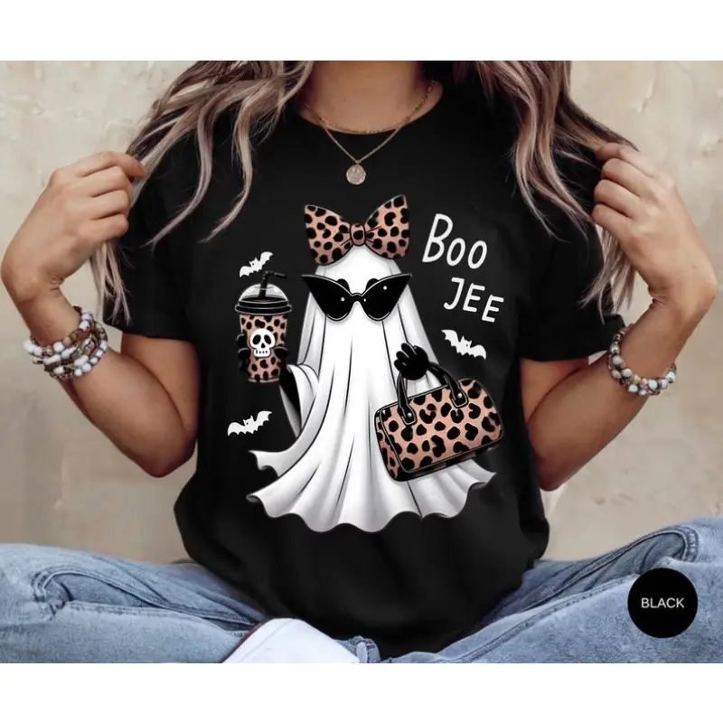 Comfort Colors Boo Jee Ghost Shirt, Leopard Ghost Tee, Spooky Season Gift for Her — photo 1