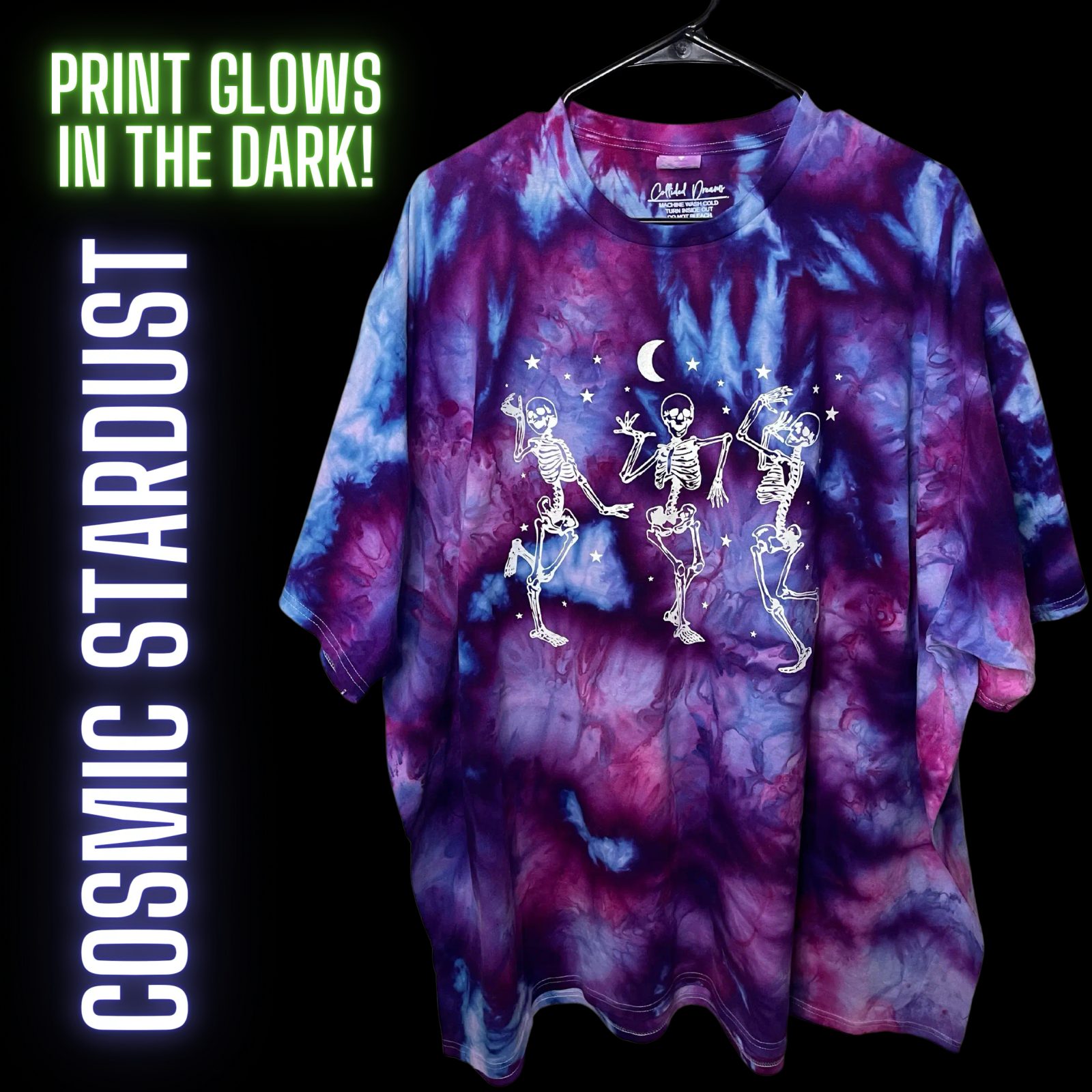 Comfort Colors Dancing Skeleton Shirt, Moon and Stars Skeleton Graphic Tee, Halloween Gift for Her