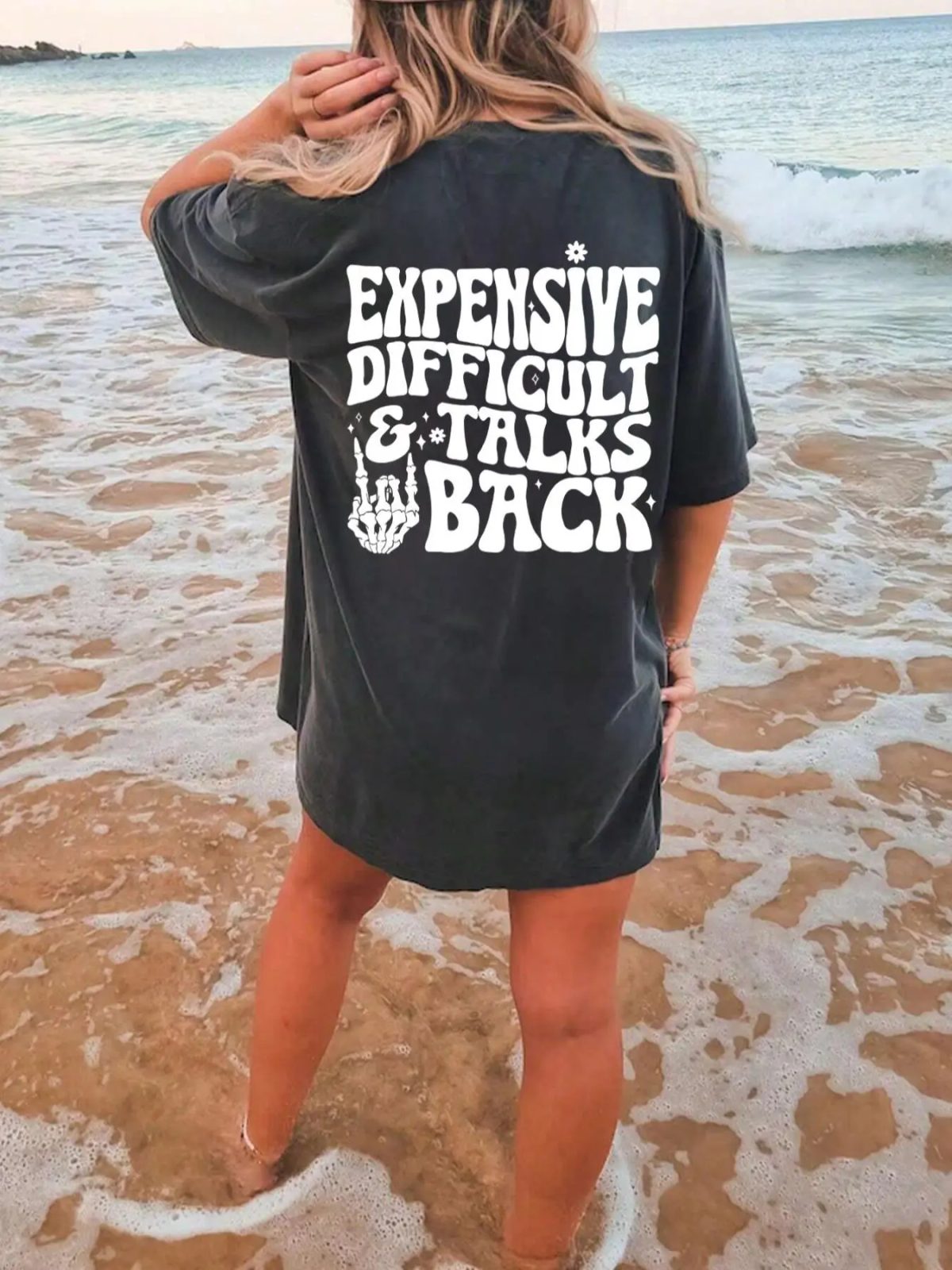 Expensive Difficult and Talks Back Skeleton Shirt, Funny Halloween Shirt for Her, Sarcastic Fall Gift — photo 4